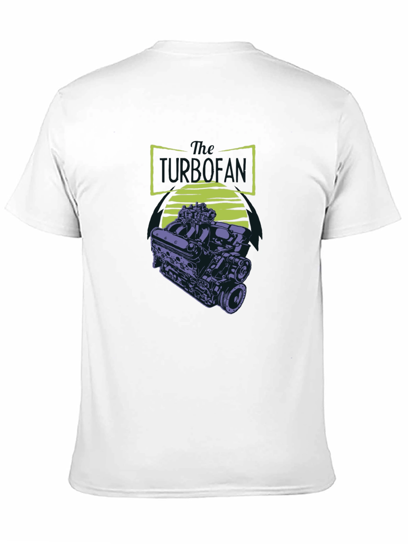 Black T-Shirt with Engine Graphic
