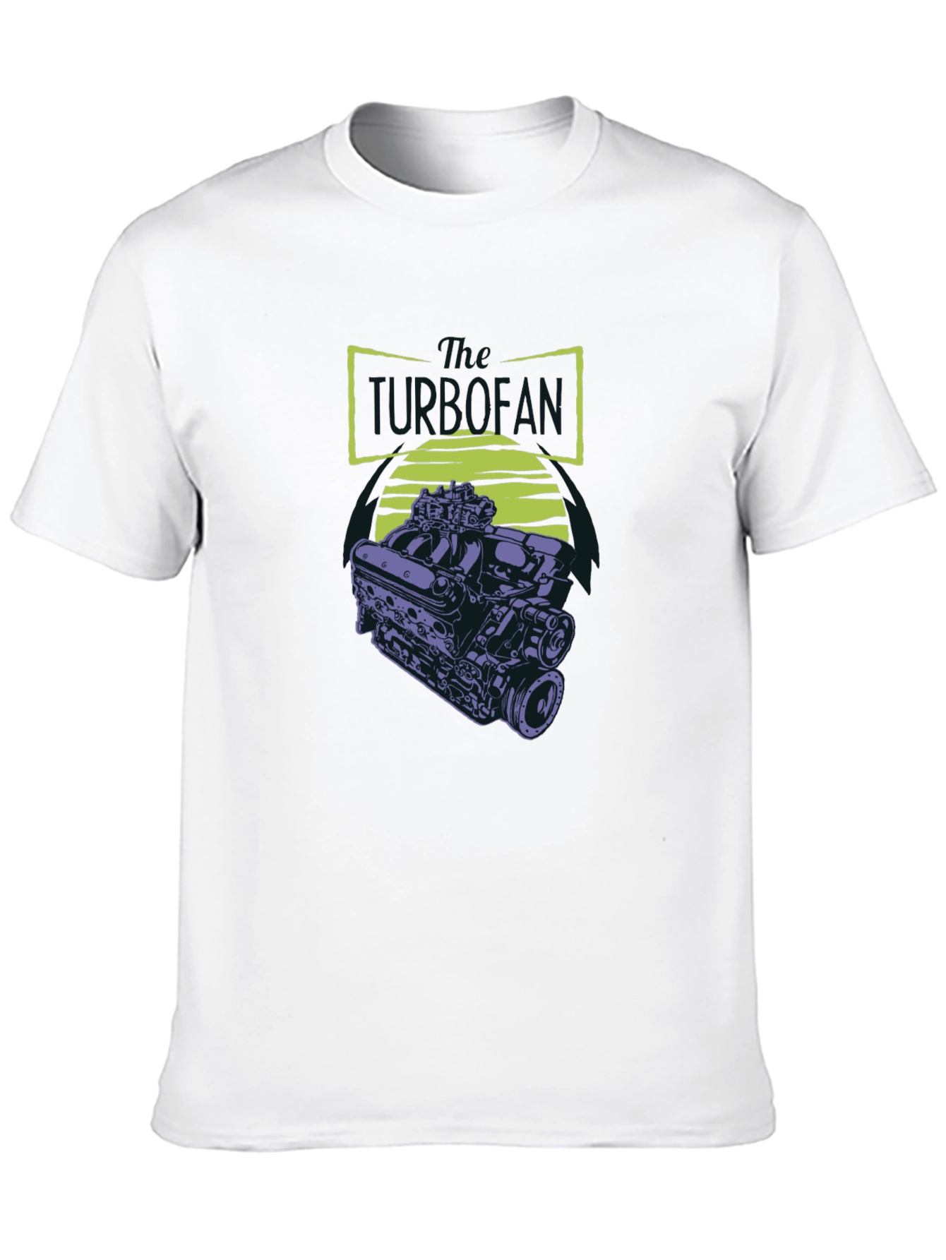 Black T-Shirt with Engine Graphic
