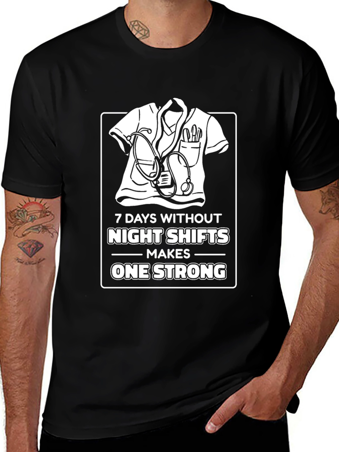 Night Shift Nurse T-Shirt - Strong and Dedicated