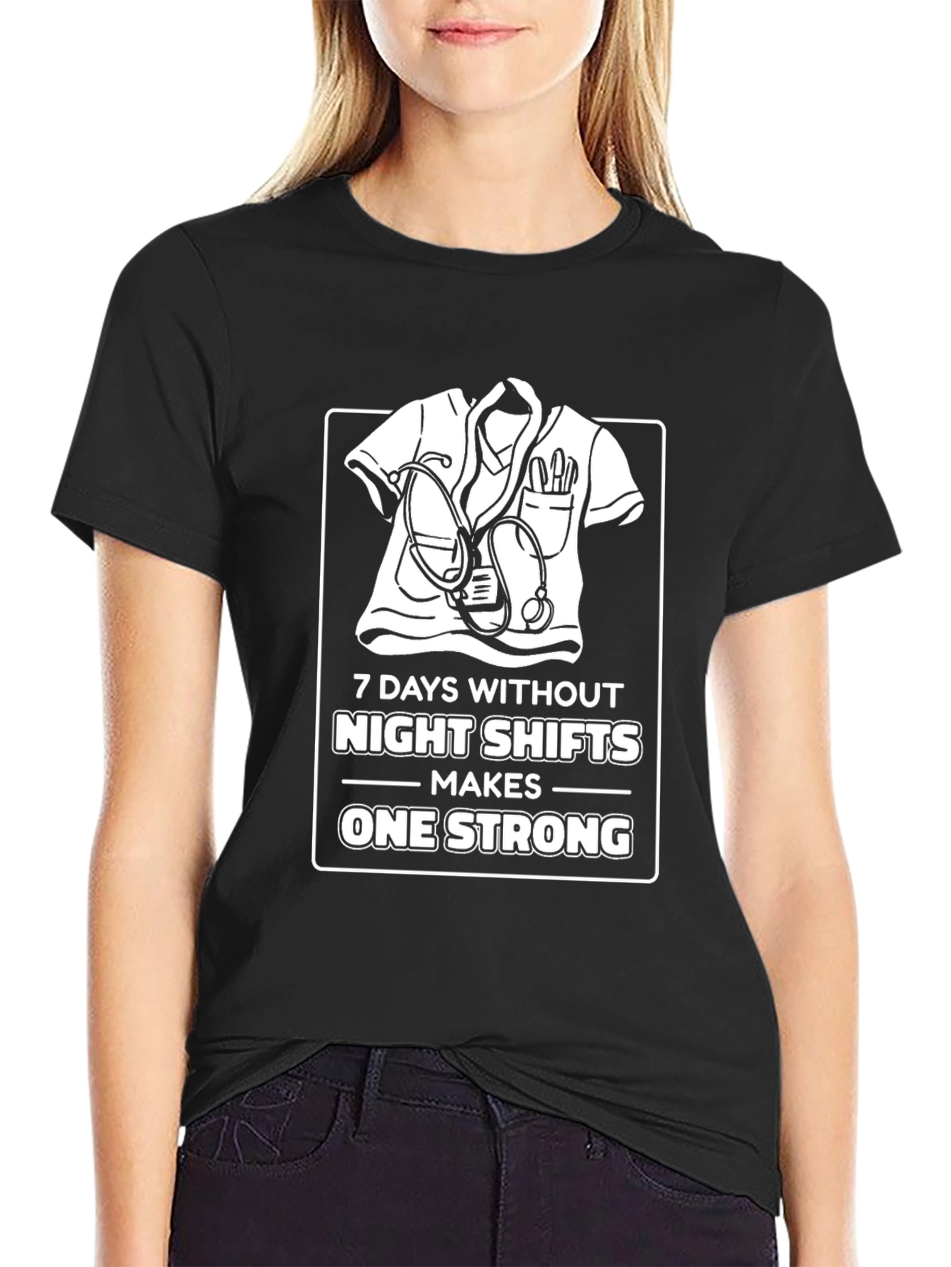 Night Shift Nurse T-Shirt - Strong and Dedicated