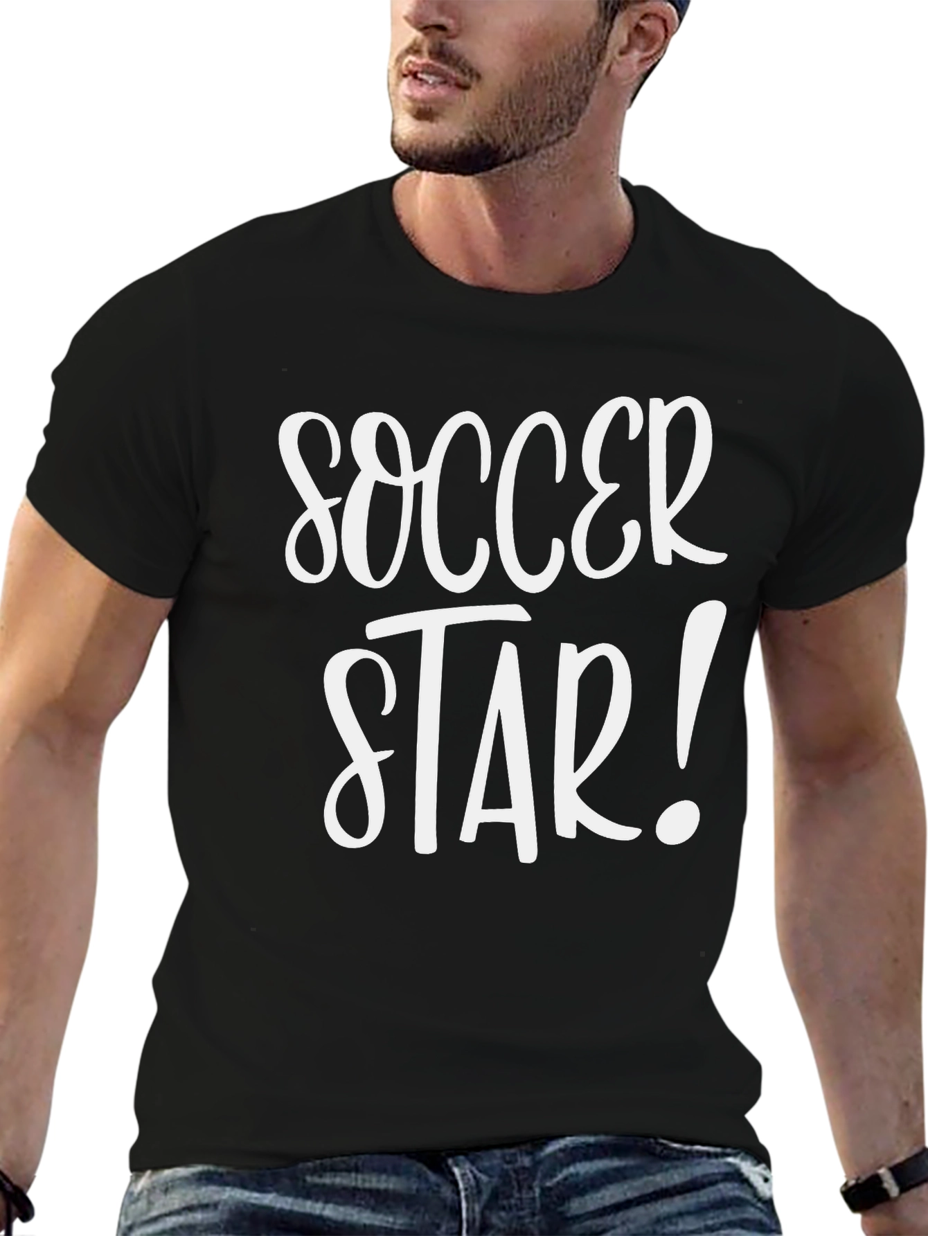 Soccer Star Graphic T-Shirt - Black