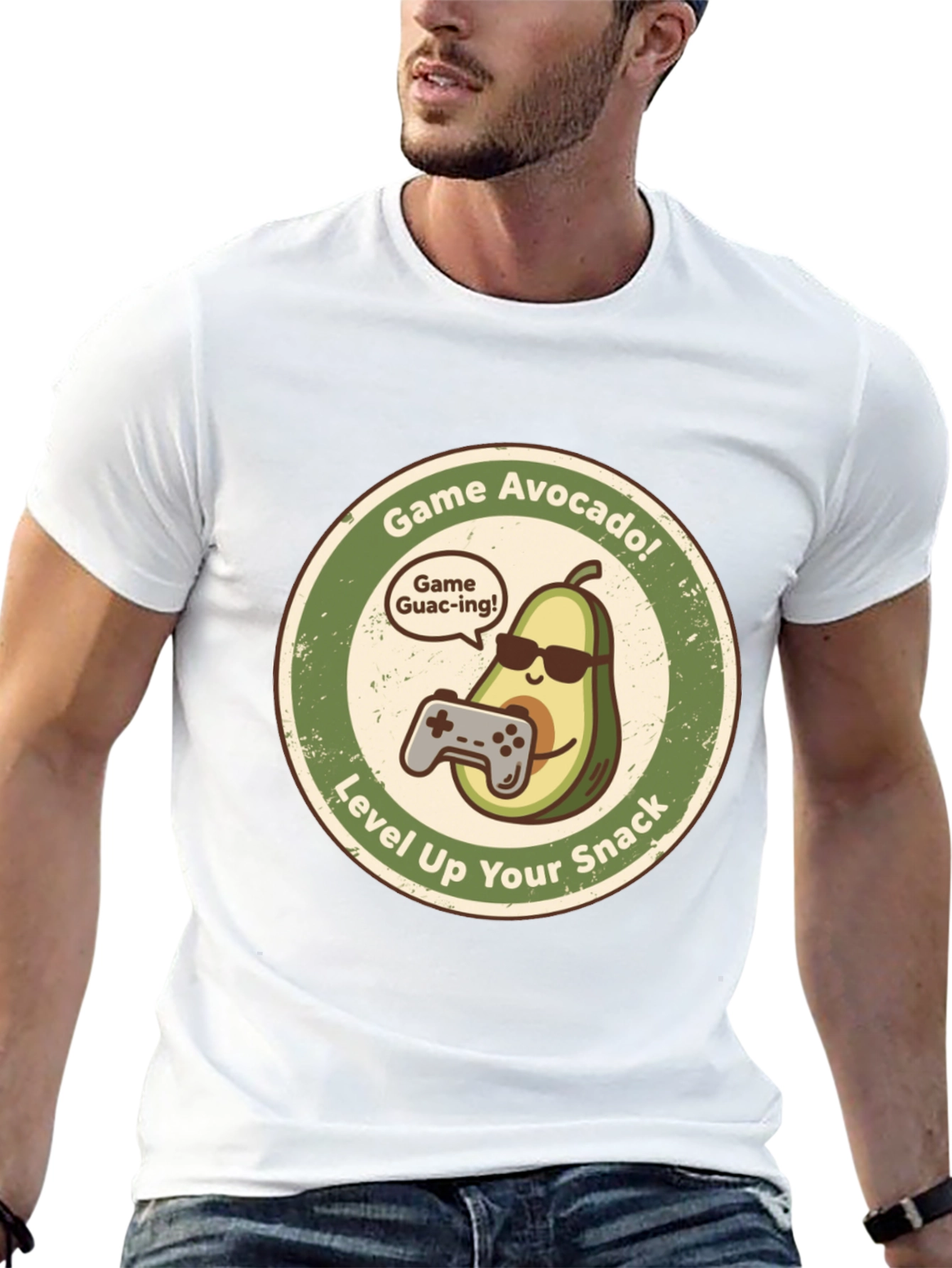 Game Avocado Black Graphic T-Shirt