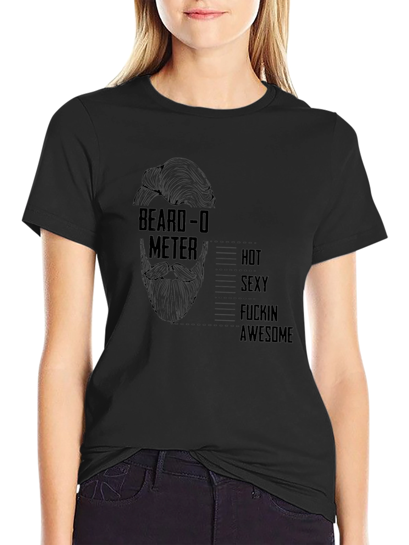 Beard-O-Meter Graphic Tee - Funny Mens T-Shirt