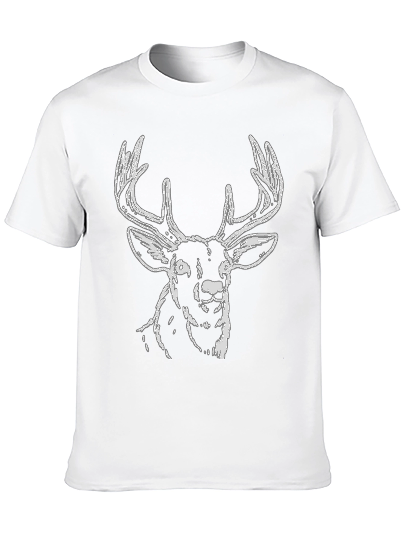 Deer Graphic Tee - Black Cotton Casual Style
