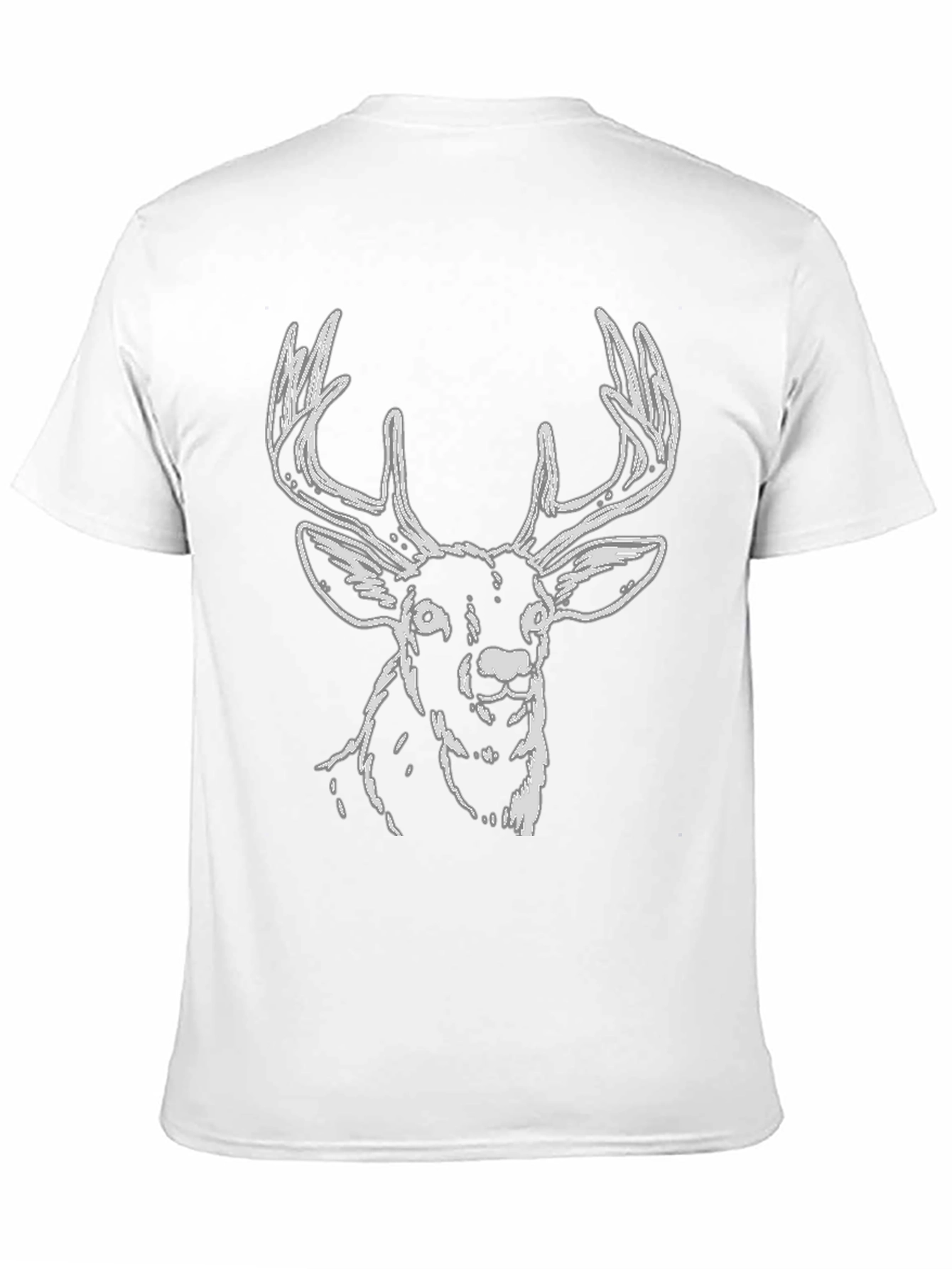 Deer Graphic Tee - Black Cotton Casual Style