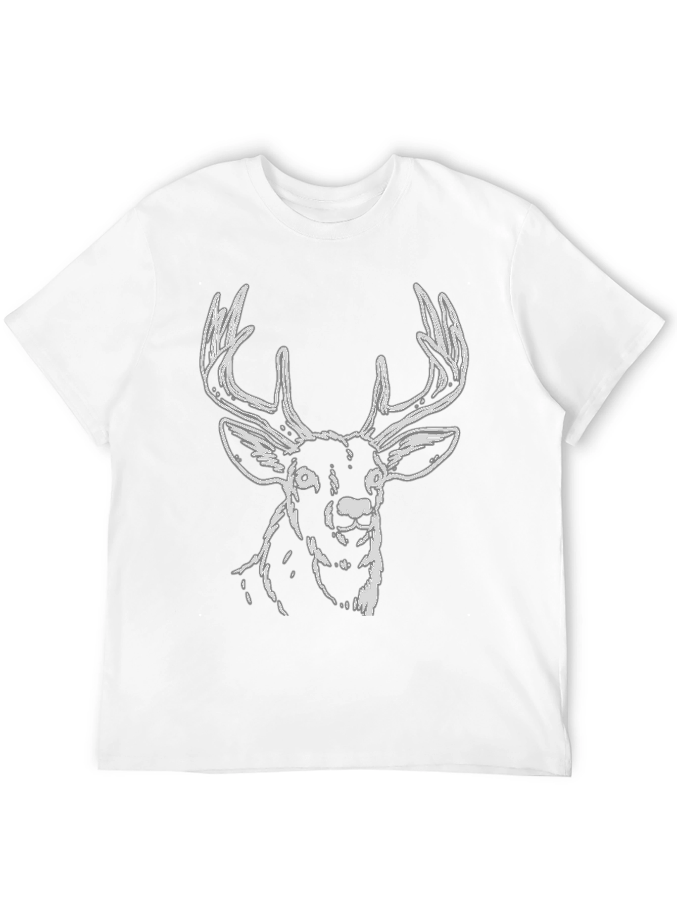 Deer Graphic Tee - Black Cotton Casual Style