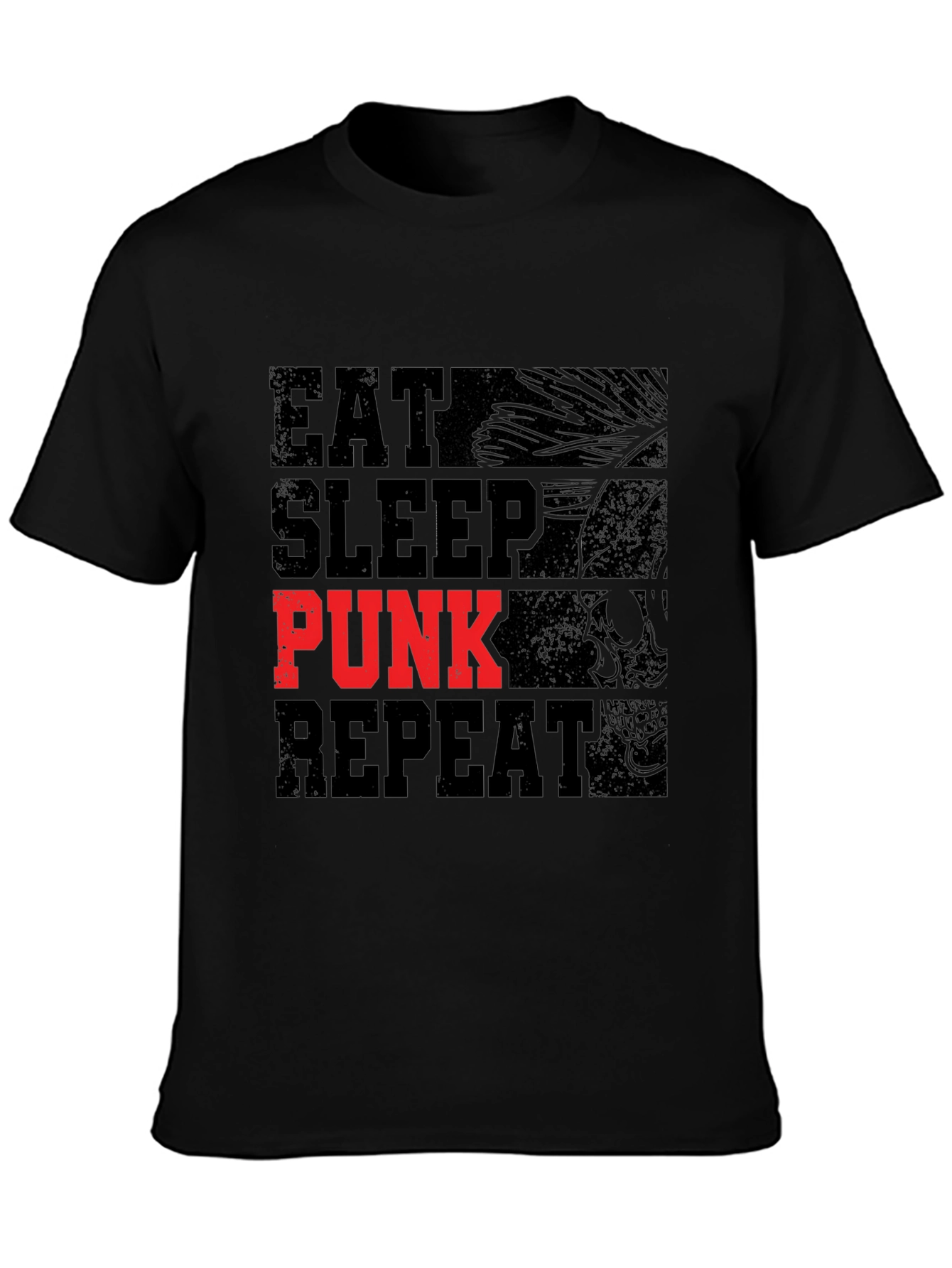 Eat Sleep Punk Repeat Black T-Shirt