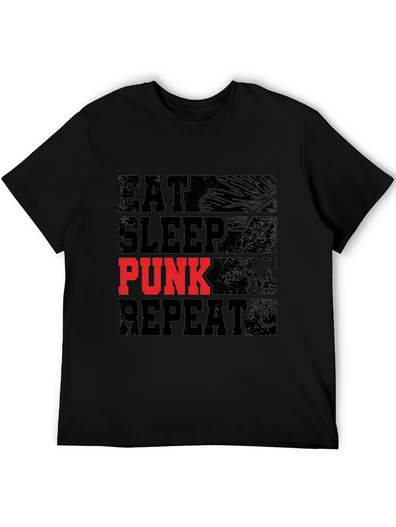 Eat Sleep Punk Repeat Black T-Shirt
