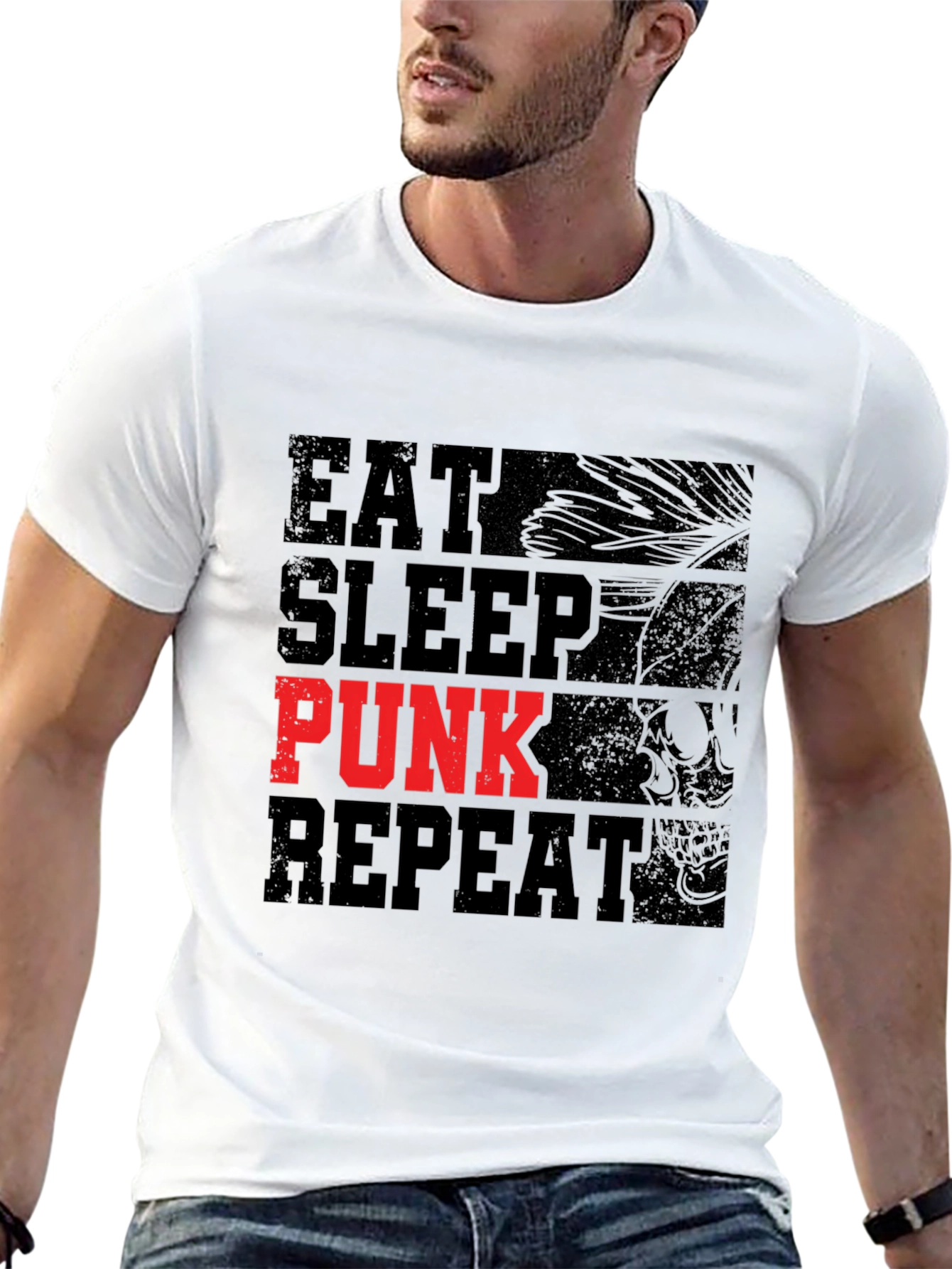 Eat Sleep Punk Repeat Black T-Shirt