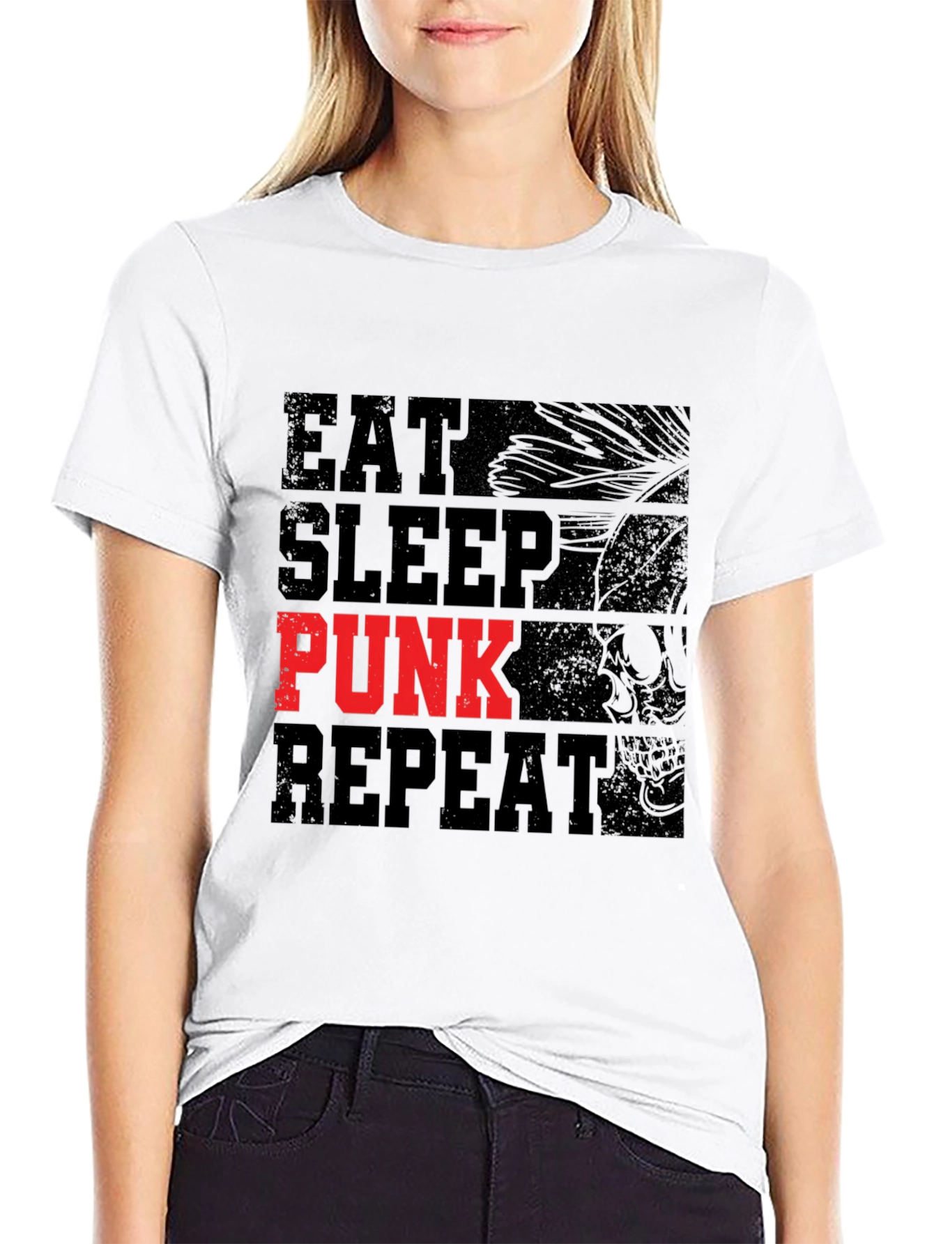 Eat Sleep Punk Repeat Black T-Shirt