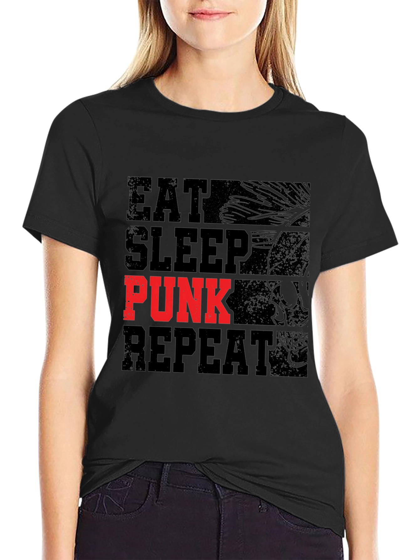 Eat Sleep Punk Repeat Black T-Shirt