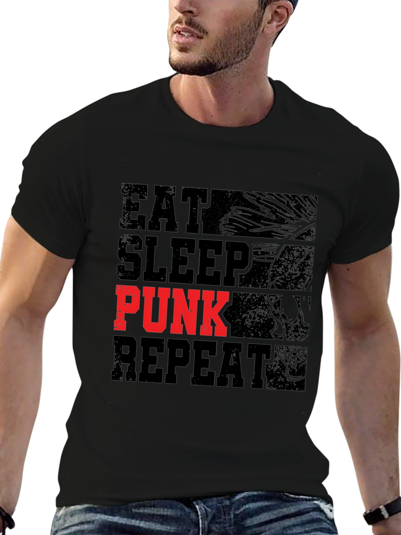 Eat Sleep Punk Repeat Black T-Shirt