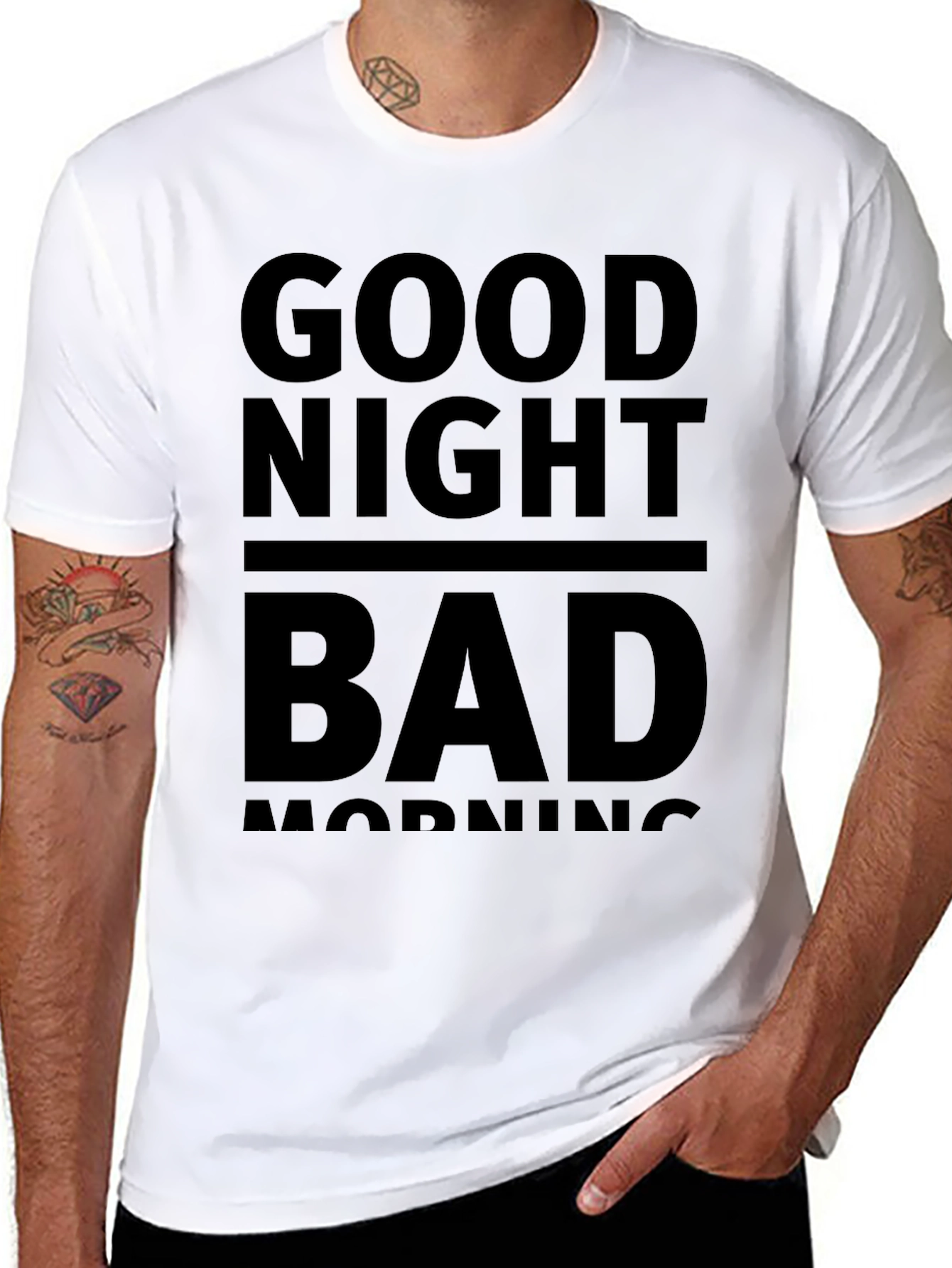 Good Night Bad Morning Black Graphic Tee