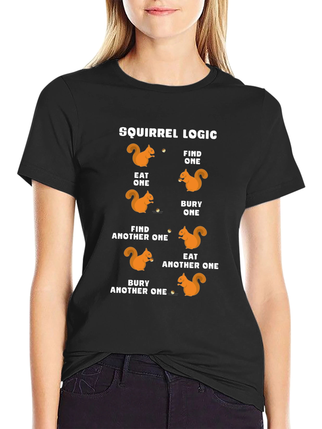 Squirrel Logic T-Shirt Funny Animal Graphic Tee
