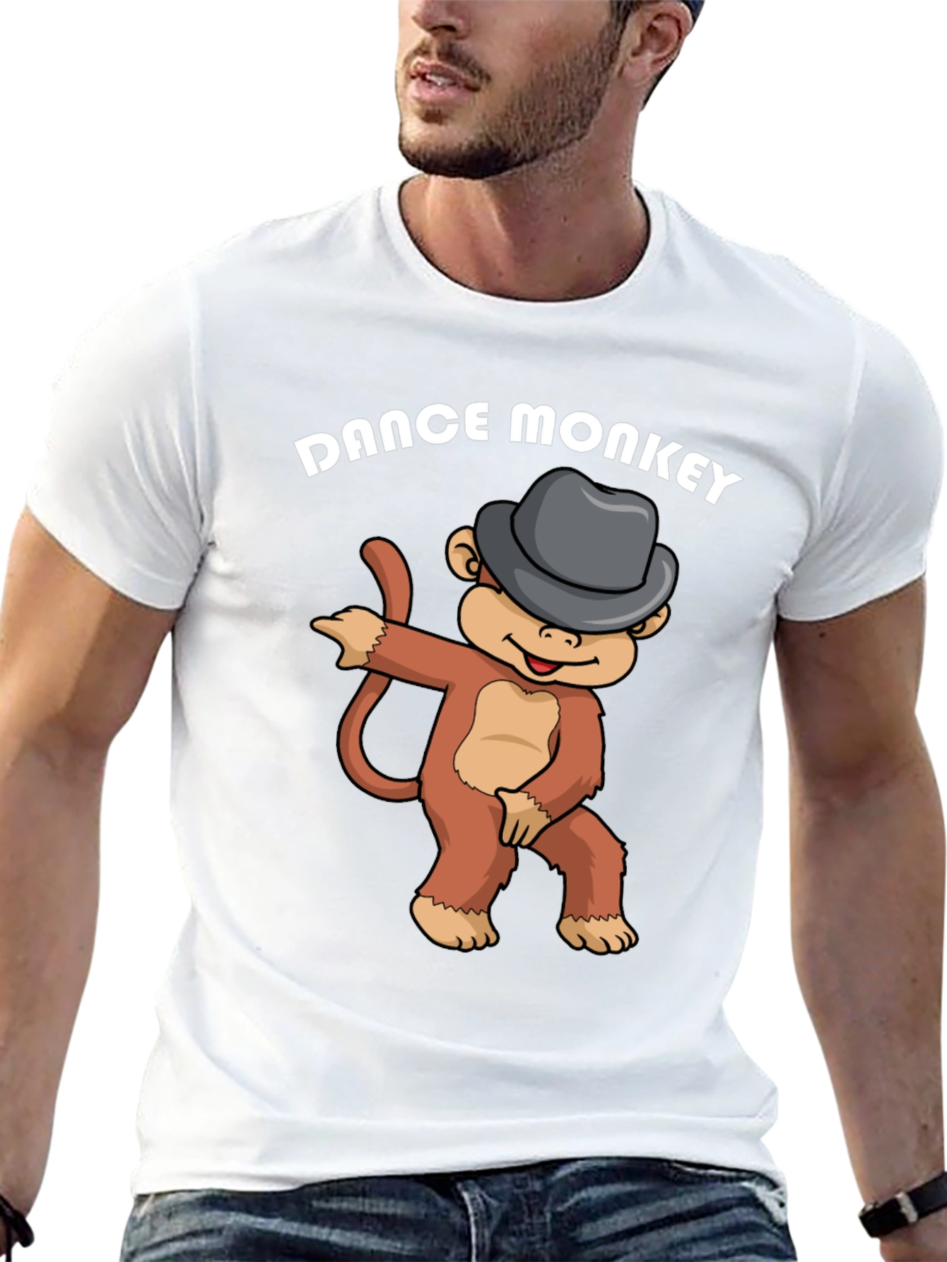 Dance Monkey Graphic Tee - Fun Cartoon Shirt
