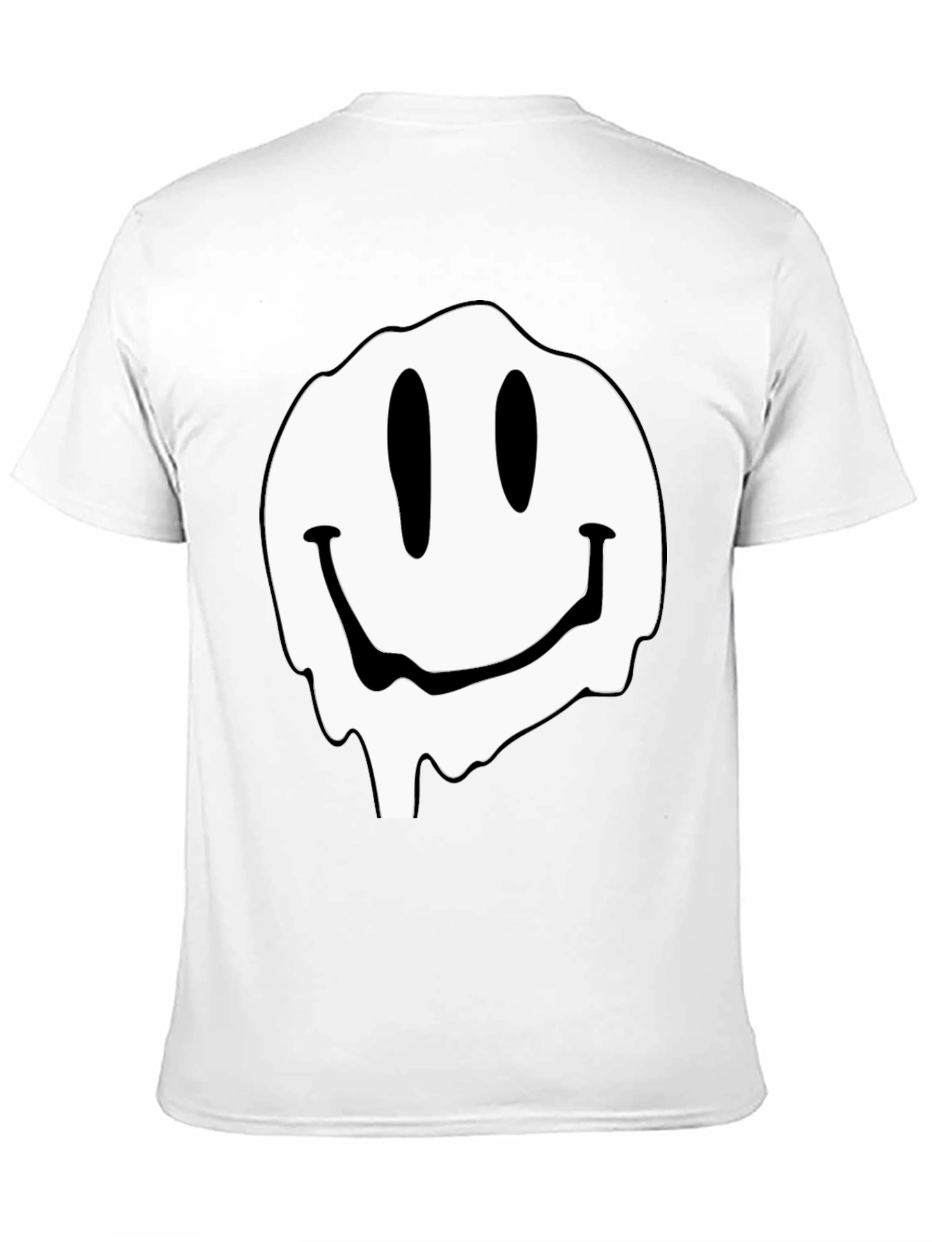 Melting Smiley Face Graphic Black T-Shirt