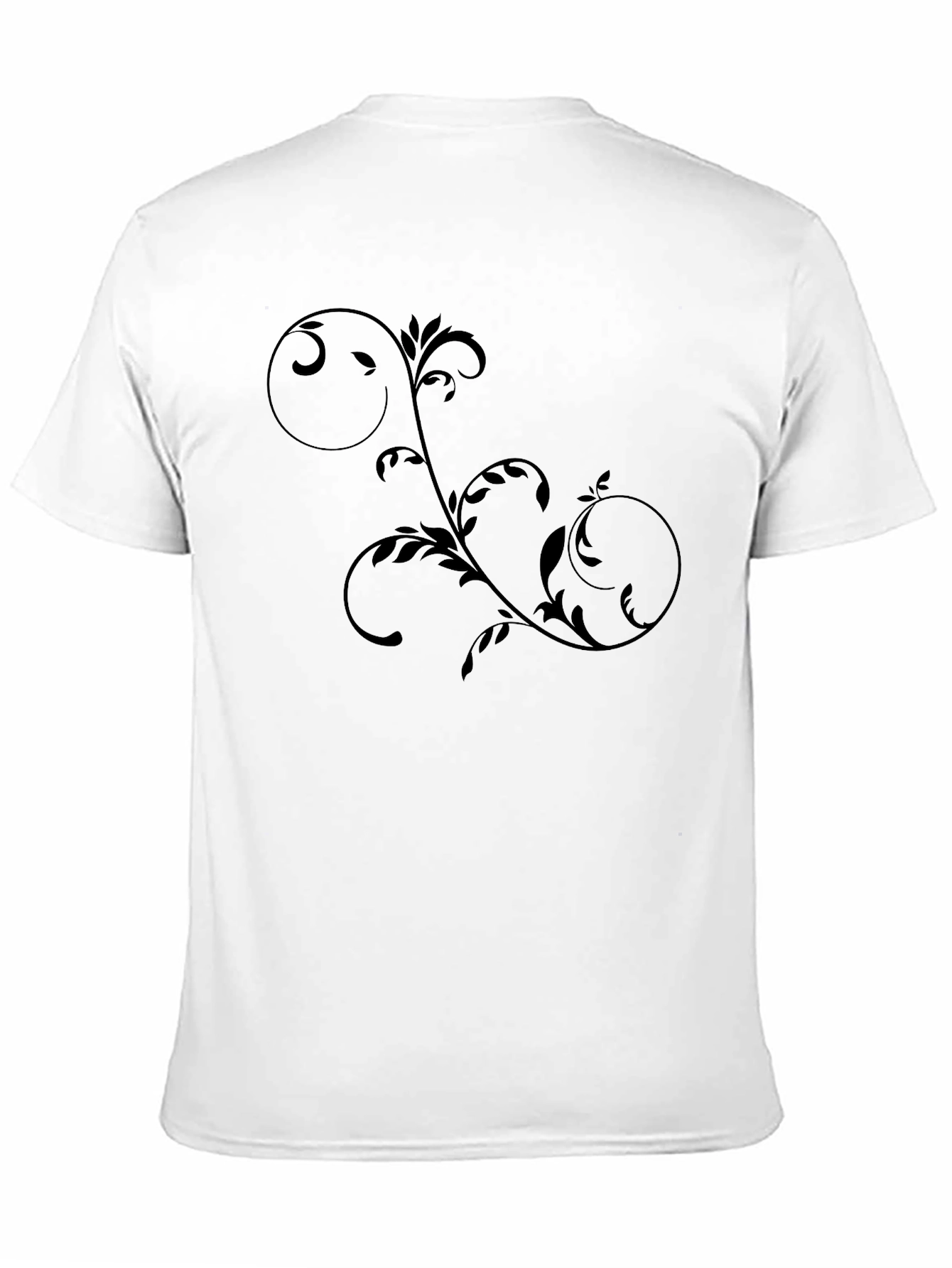 Stylish Black T-Shirt with Vine Design