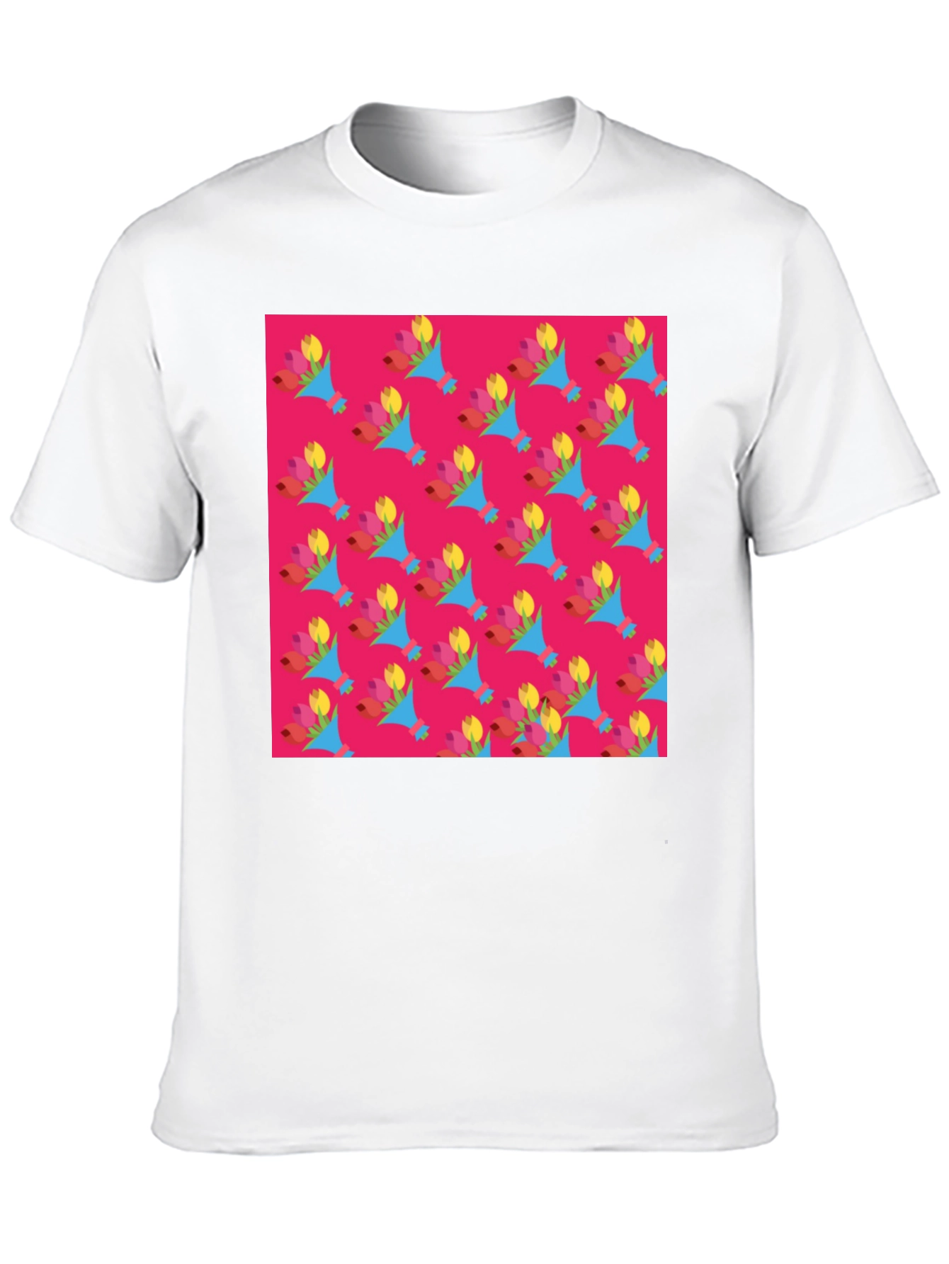 Floral Pattern Crew Neck T-Shirt