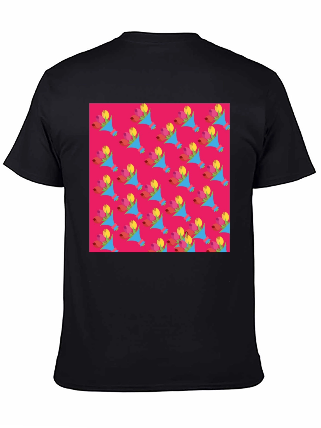 Floral Pattern Crew Neck T-Shirt