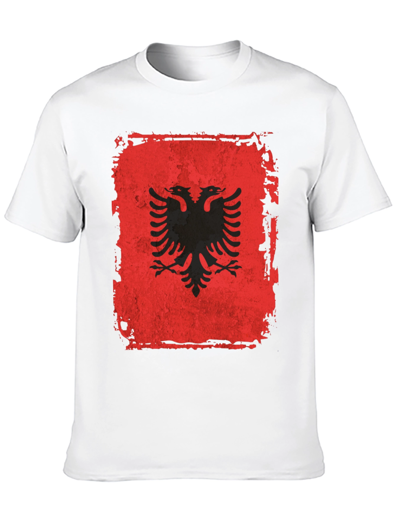 Albanian Flag Distressed Graphic T-Shirt