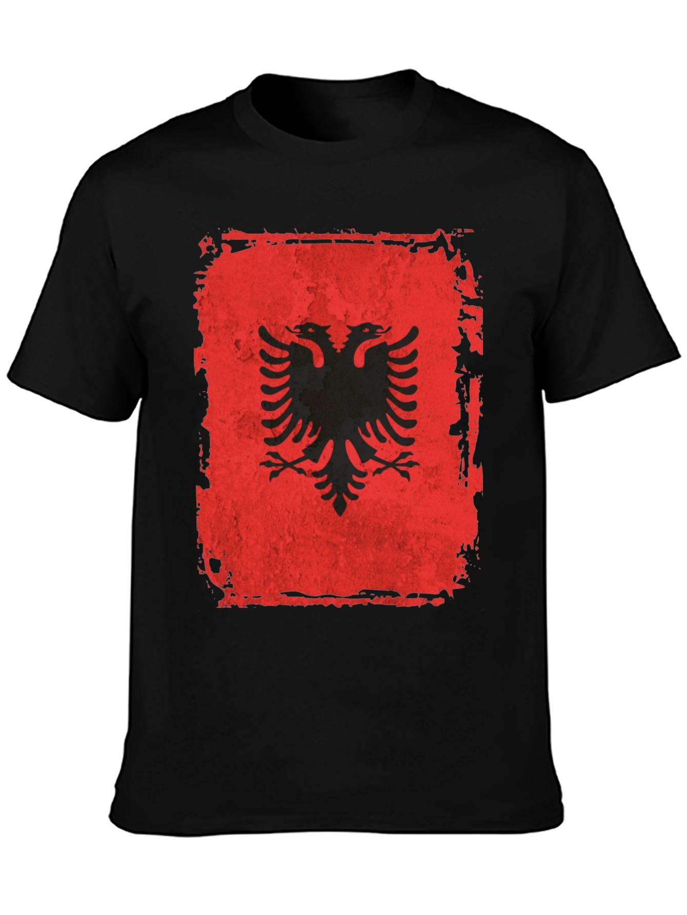 Albanian Flag Distressed Graphic T-Shirt
