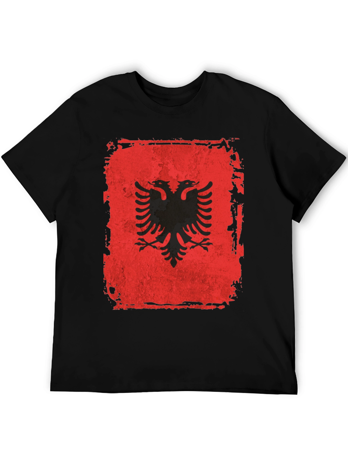 Albanian Flag Distressed Graphic T-Shirt