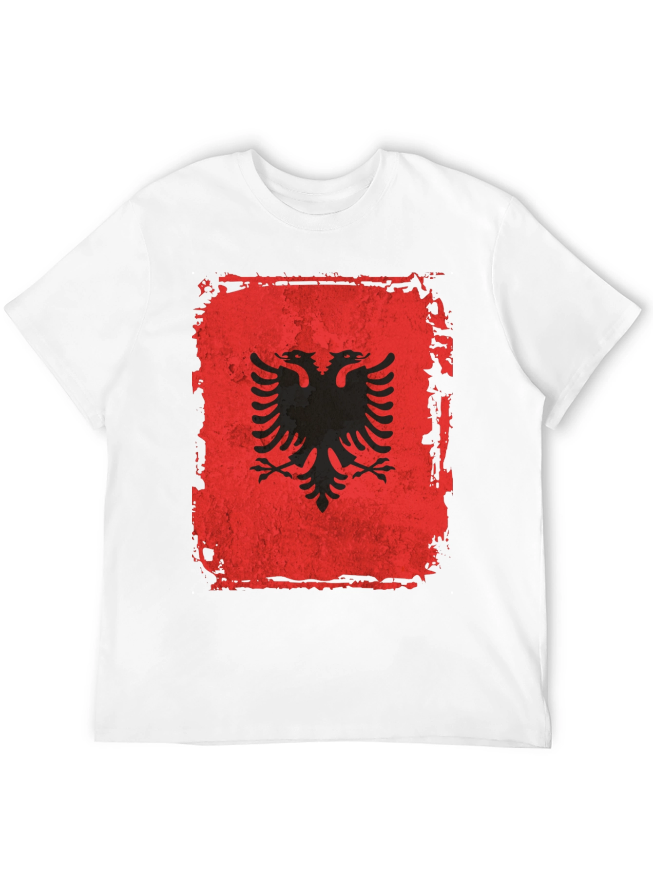Albanian Flag Distressed Graphic T-Shirt