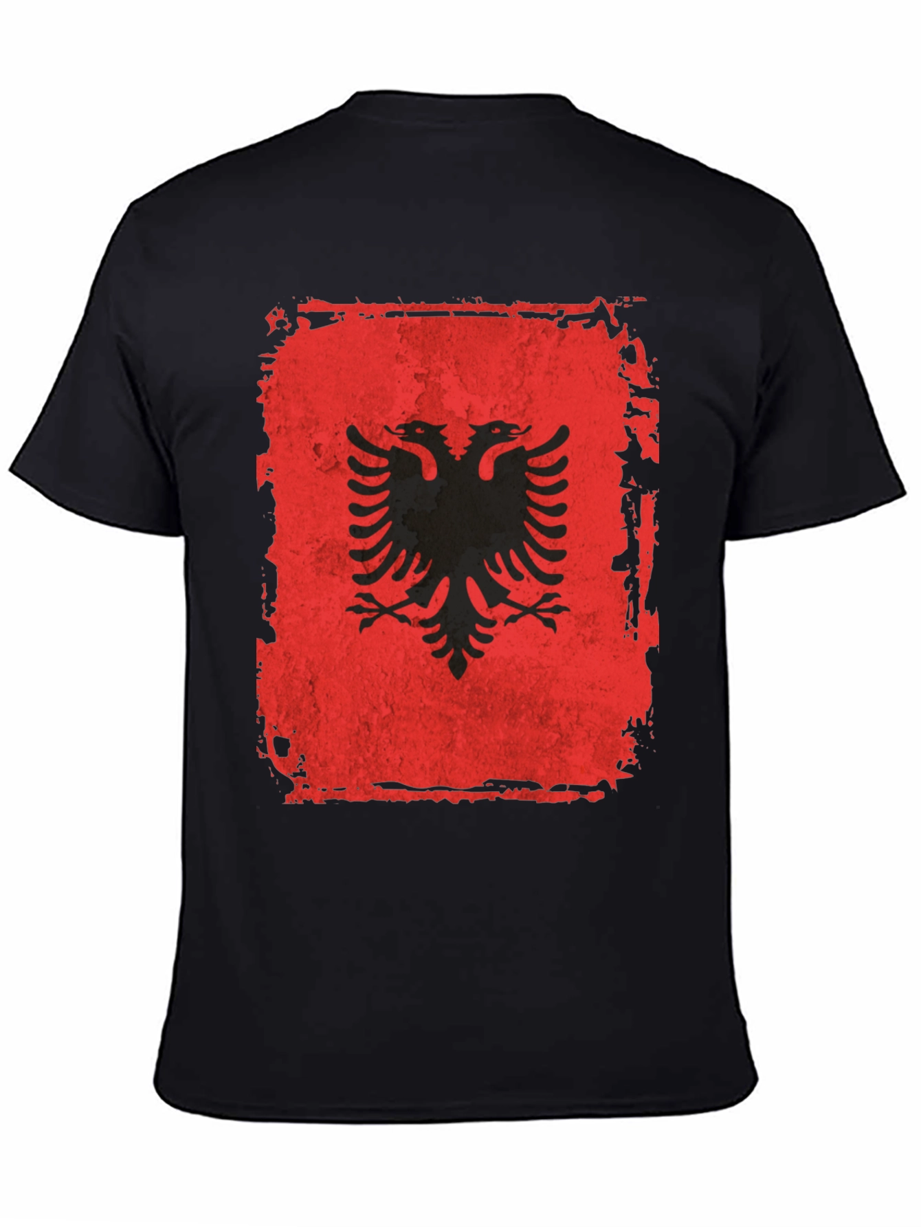Albanian Flag Distressed Graphic T-Shirt