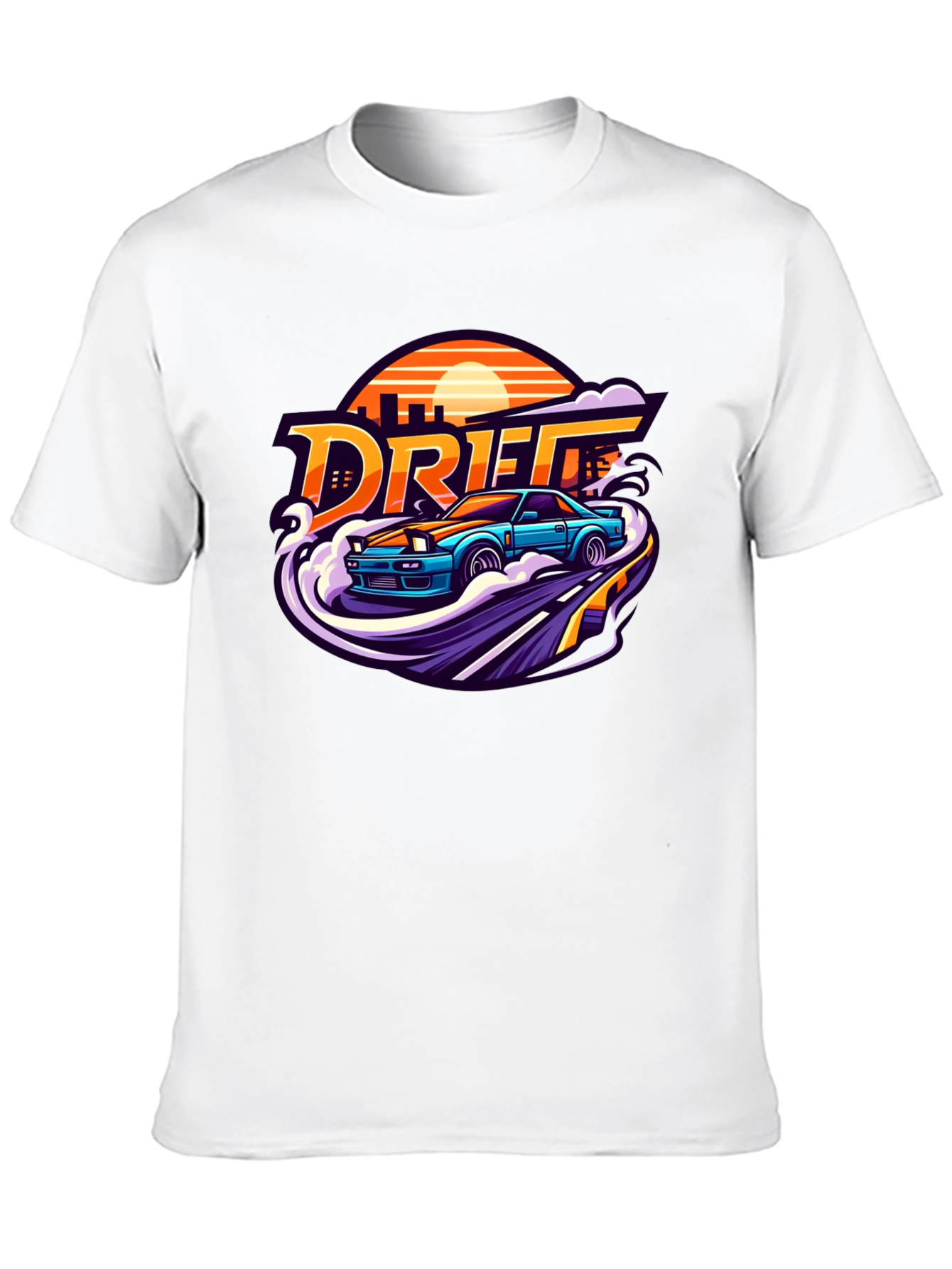 Drift Car Graphic Tee - Retro Style