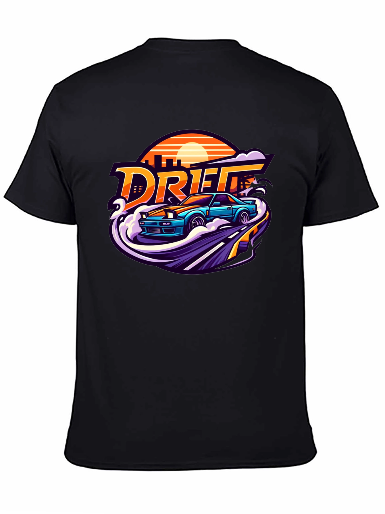 Drift Car Graphic Tee - Retro Style