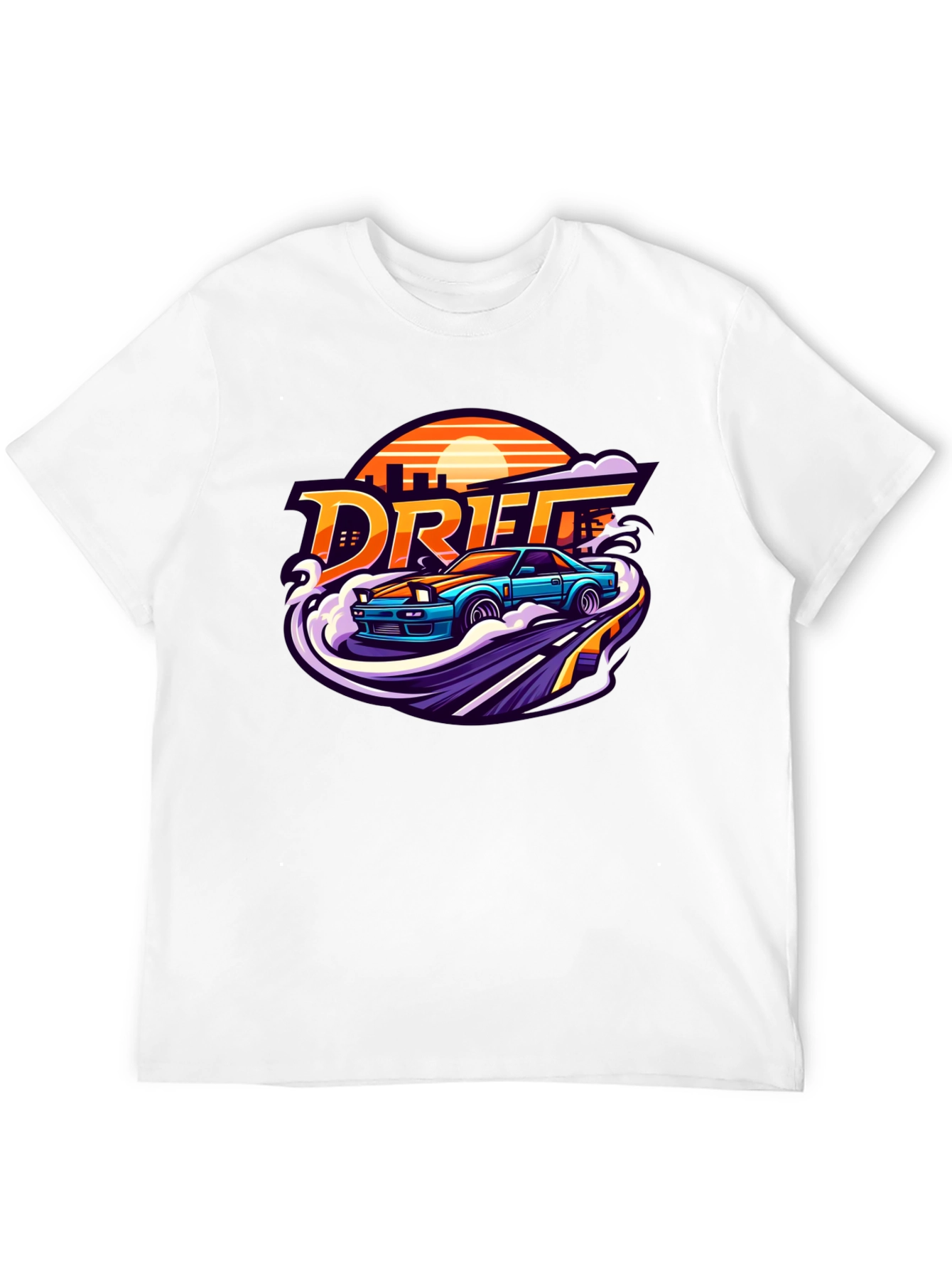 Drift Car Graphic Tee - Retro Style