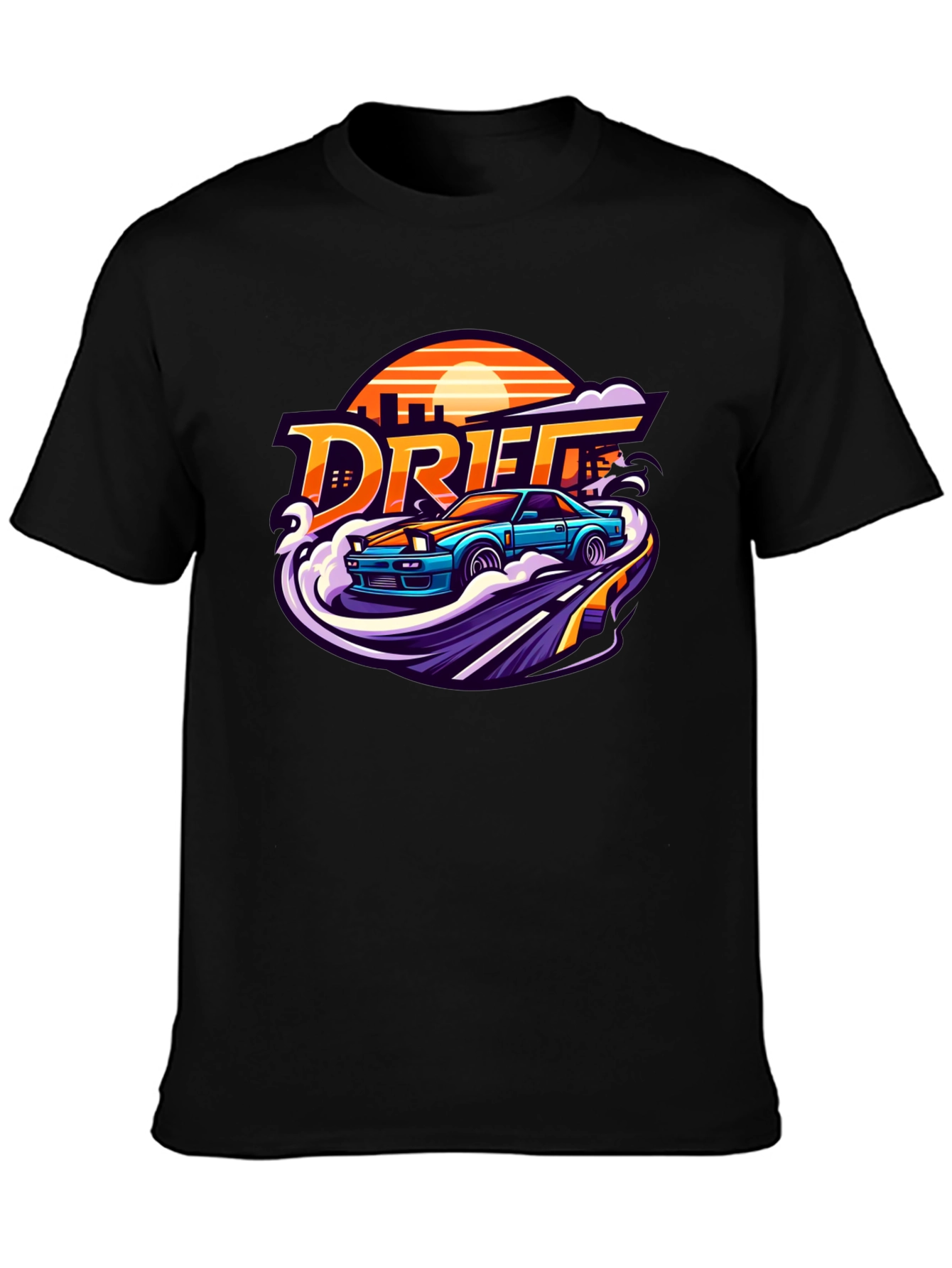 Drift Car Graphic Tee - Retro Style