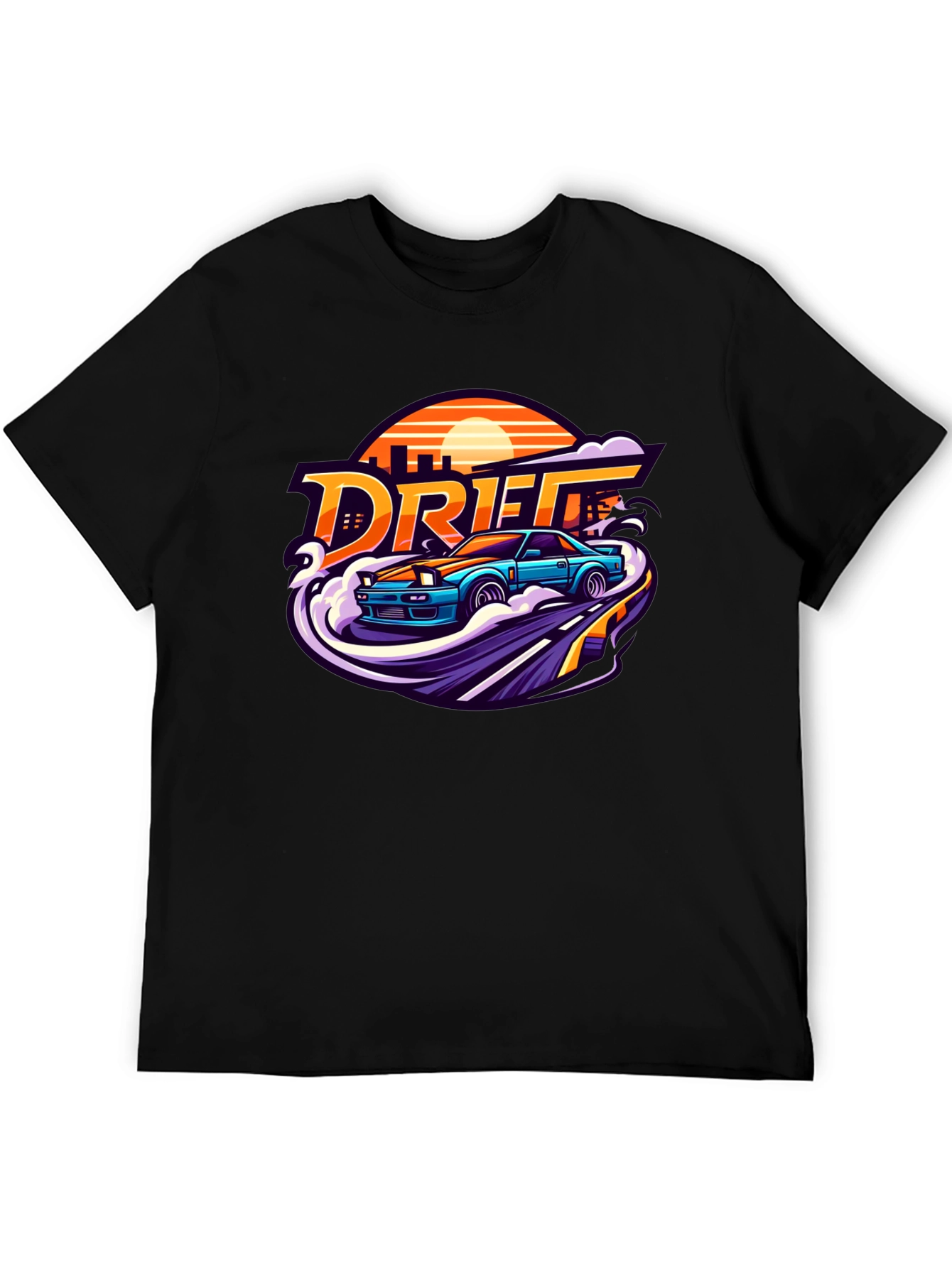 Drift Car Graphic Tee - Retro Style