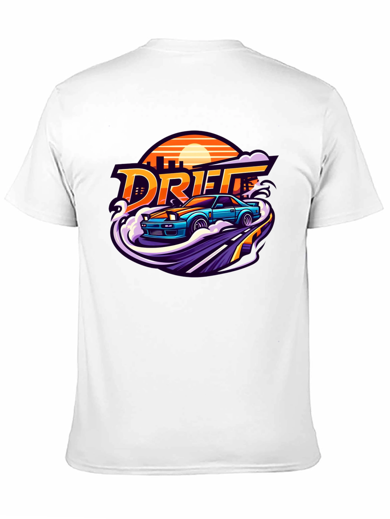 Drift Car Graphic Tee - Retro Style