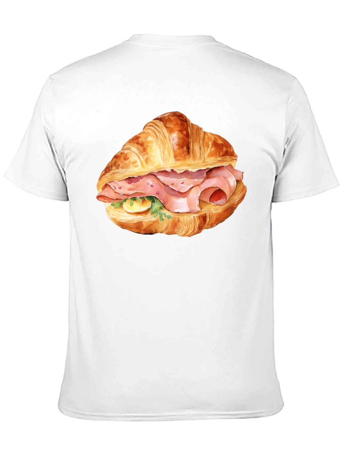 Croissant Sandwich Graphic Tee - Black T-Shirt