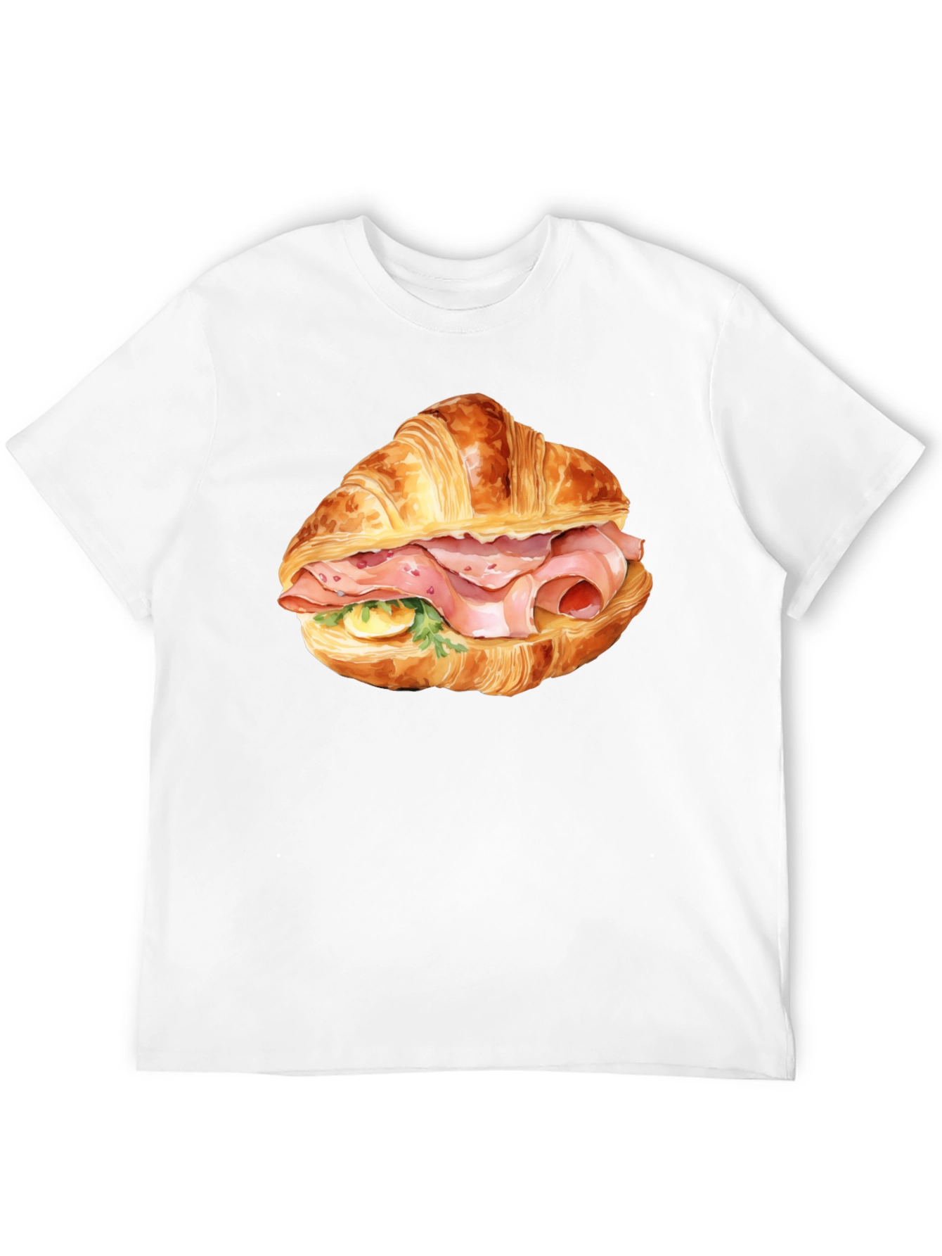 Croissant Sandwich Graphic Tee - Black T-Shirt