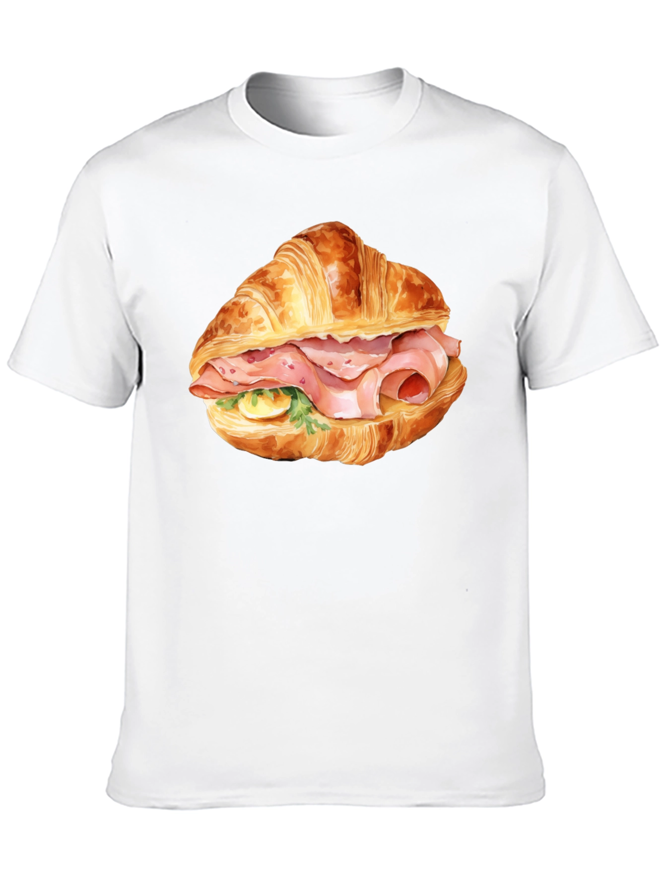 Croissant Sandwich Graphic Tee - Black T-Shirt