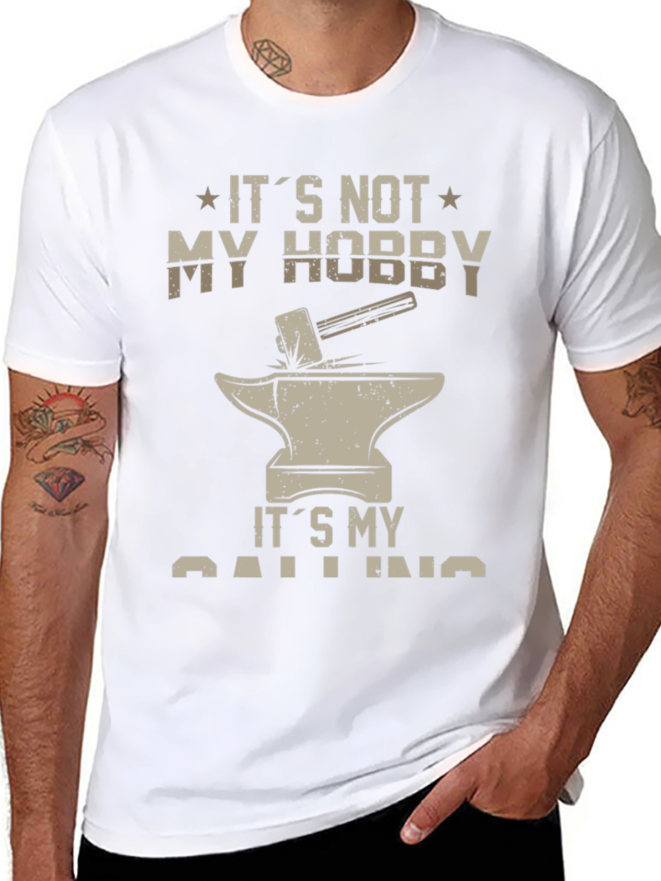 Blacksmith Calling T-Shirt - Hammer and Anvil Design
