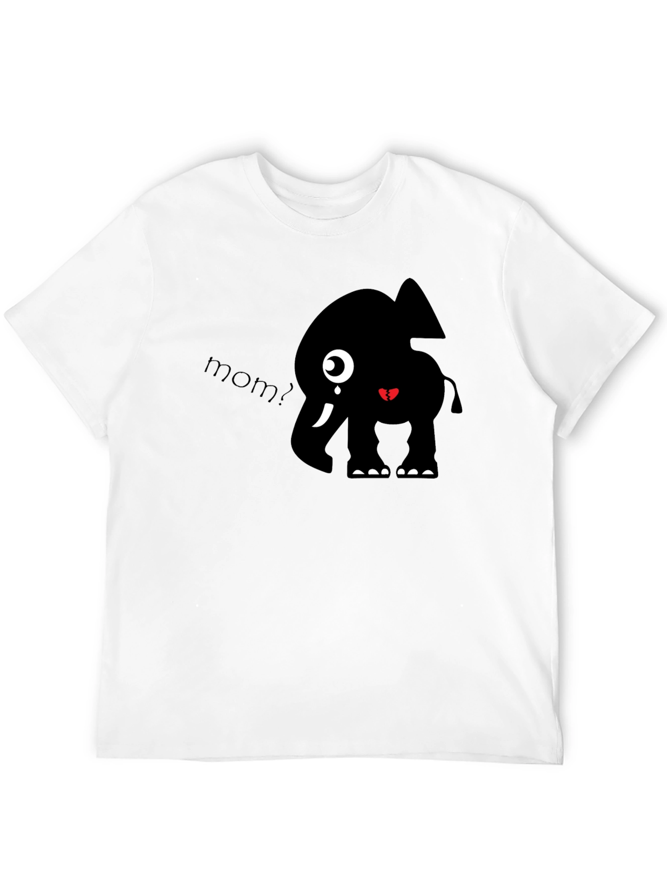Cute Elephant Mom? Black Graphic T-Shirt