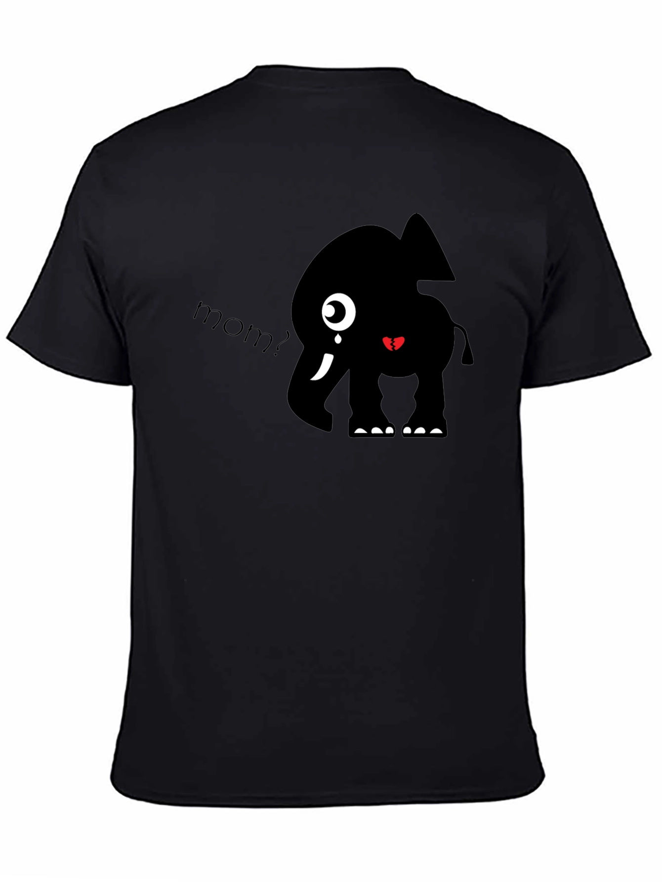 Cute Elephant Mom? Black Graphic T-Shirt