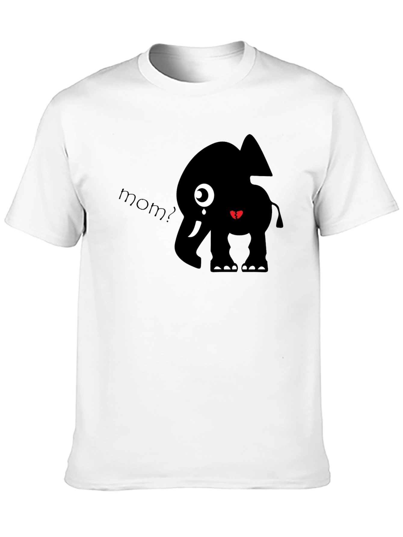Cute Elephant Mom? Black Graphic T-Shirt