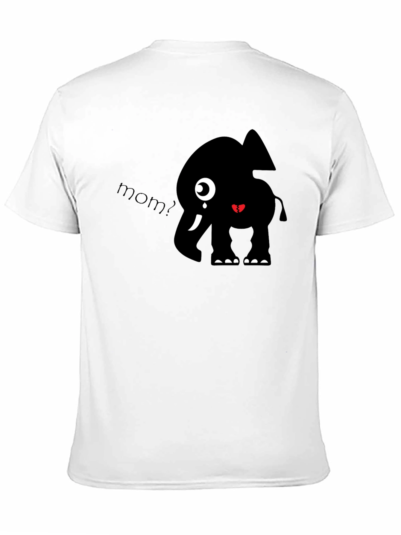 Cute Elephant Mom? Black Graphic T-Shirt