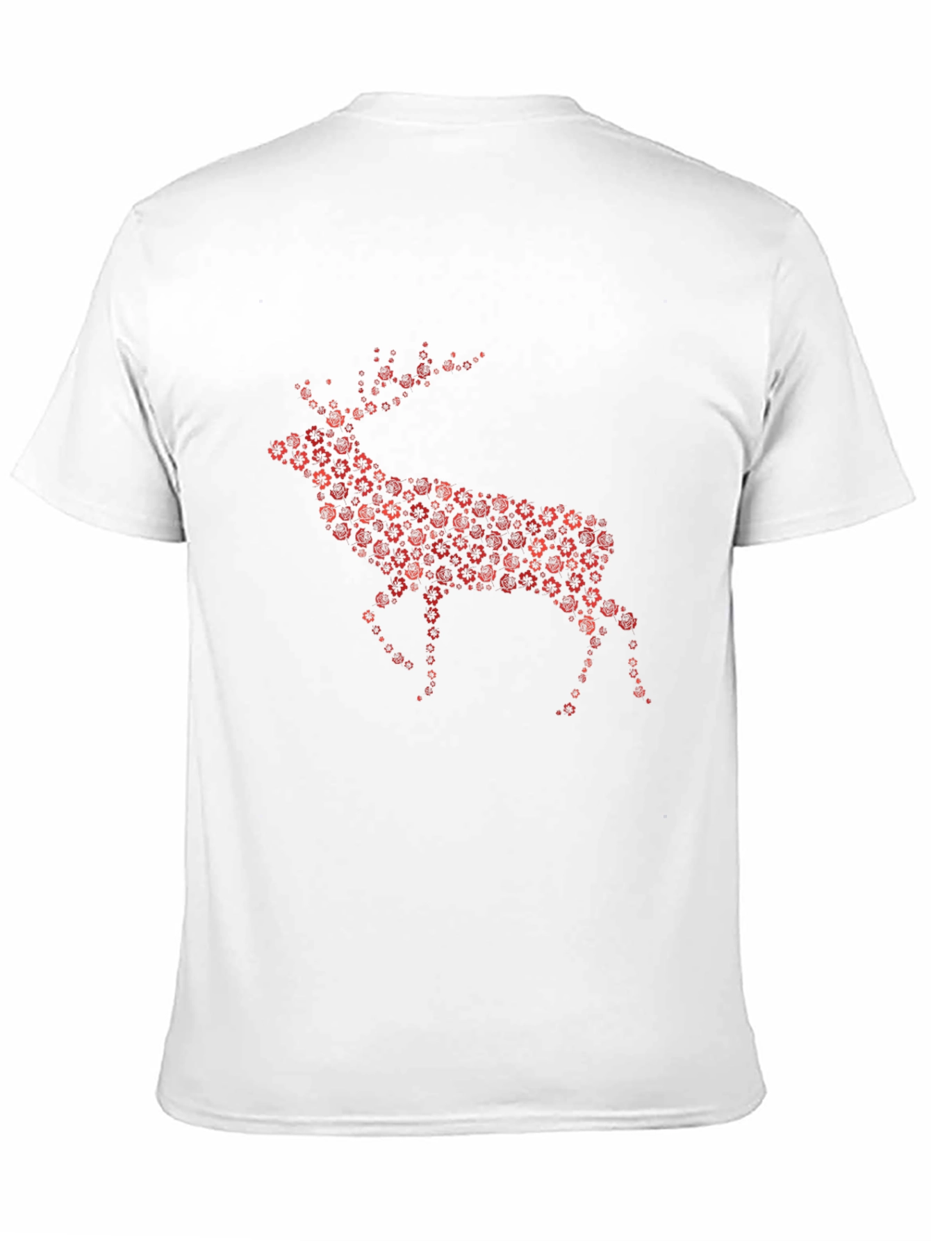 Floral Deer Graphic Tee - Black Cotton Blend