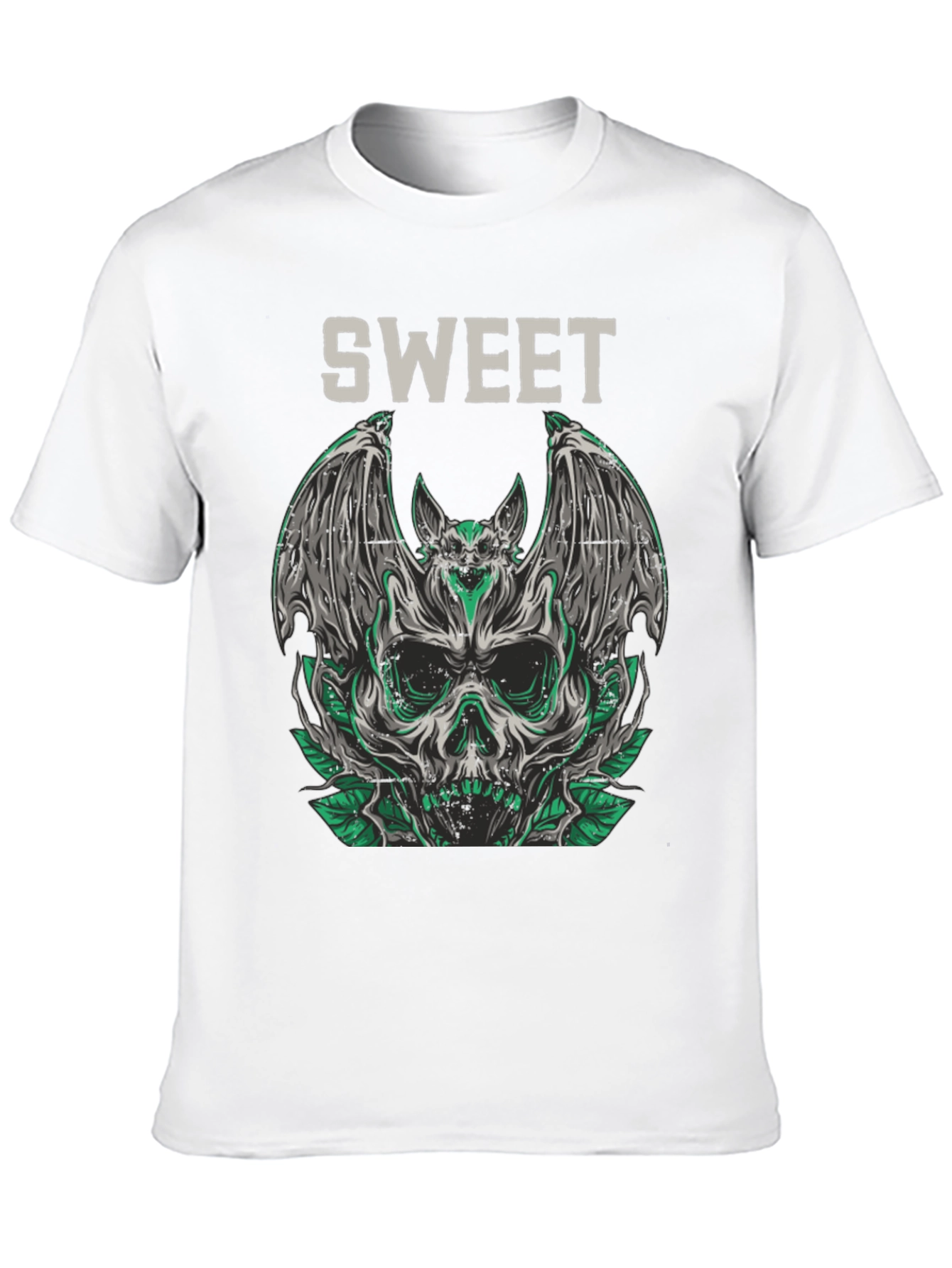 Sweet Skull Bat Graphic Tee - Mens Black T-Shirt