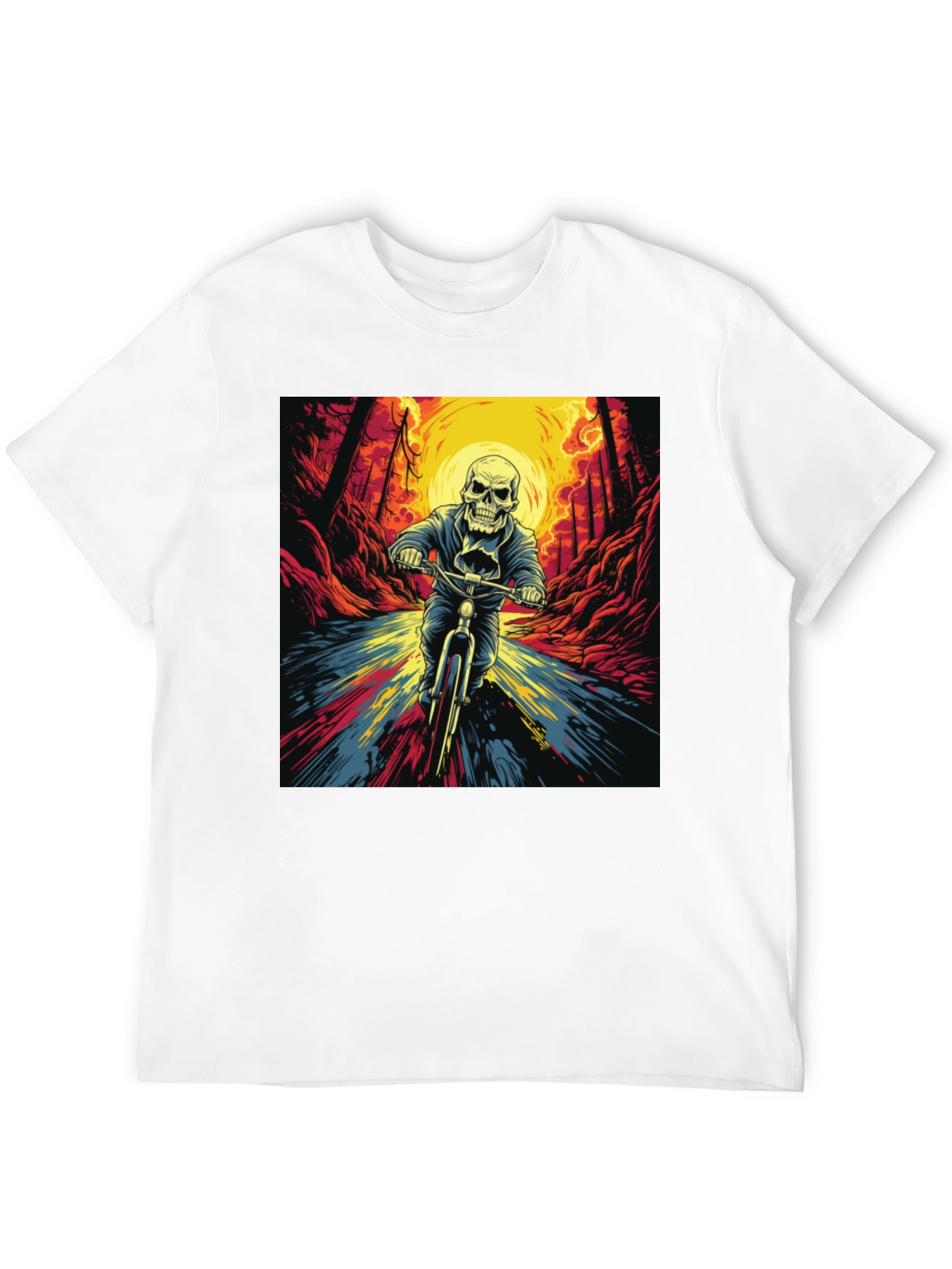 Skull Rider Graphic Tee - Black Cotton T-Shirt