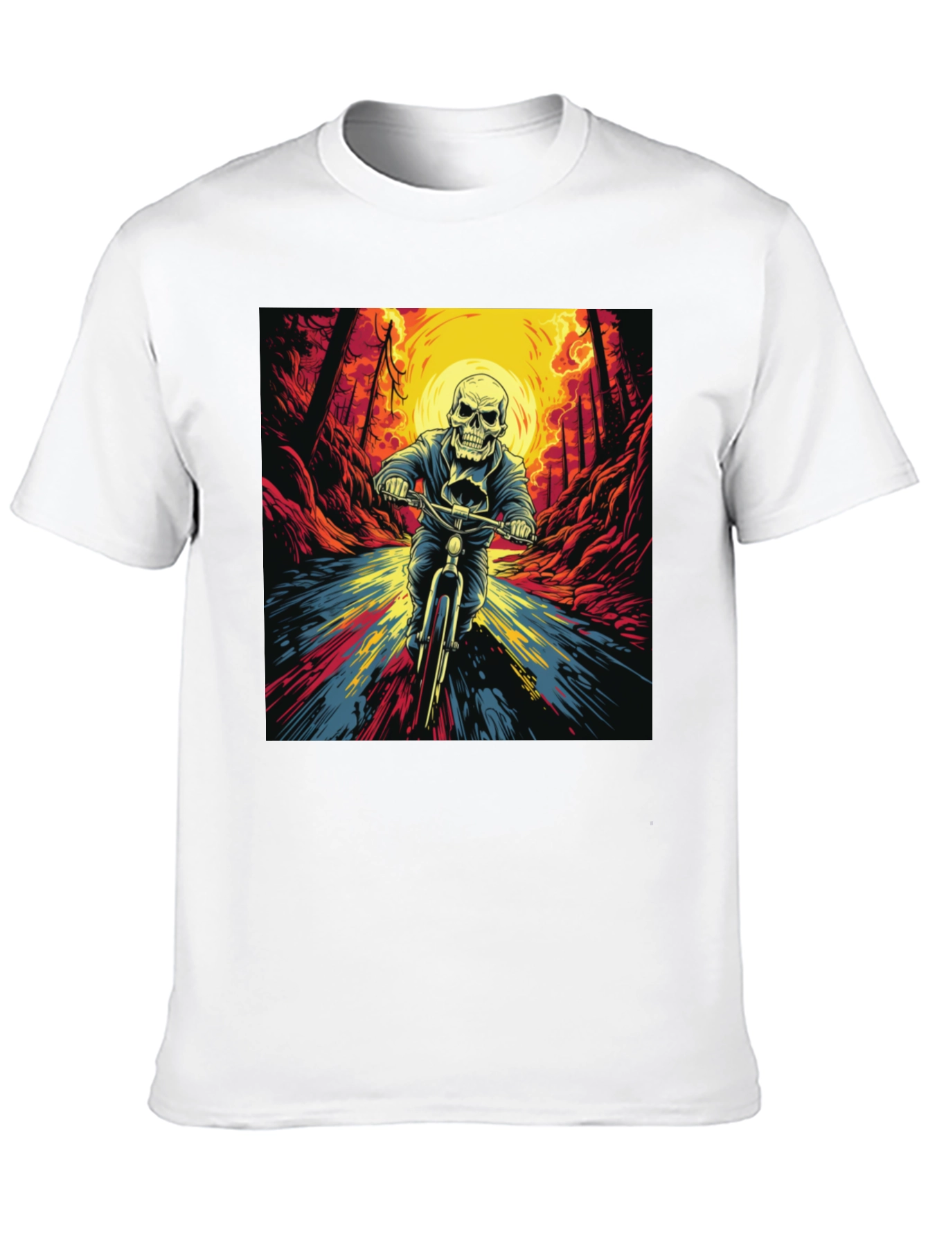 Skull Rider Graphic Tee - Black Cotton T-Shirt