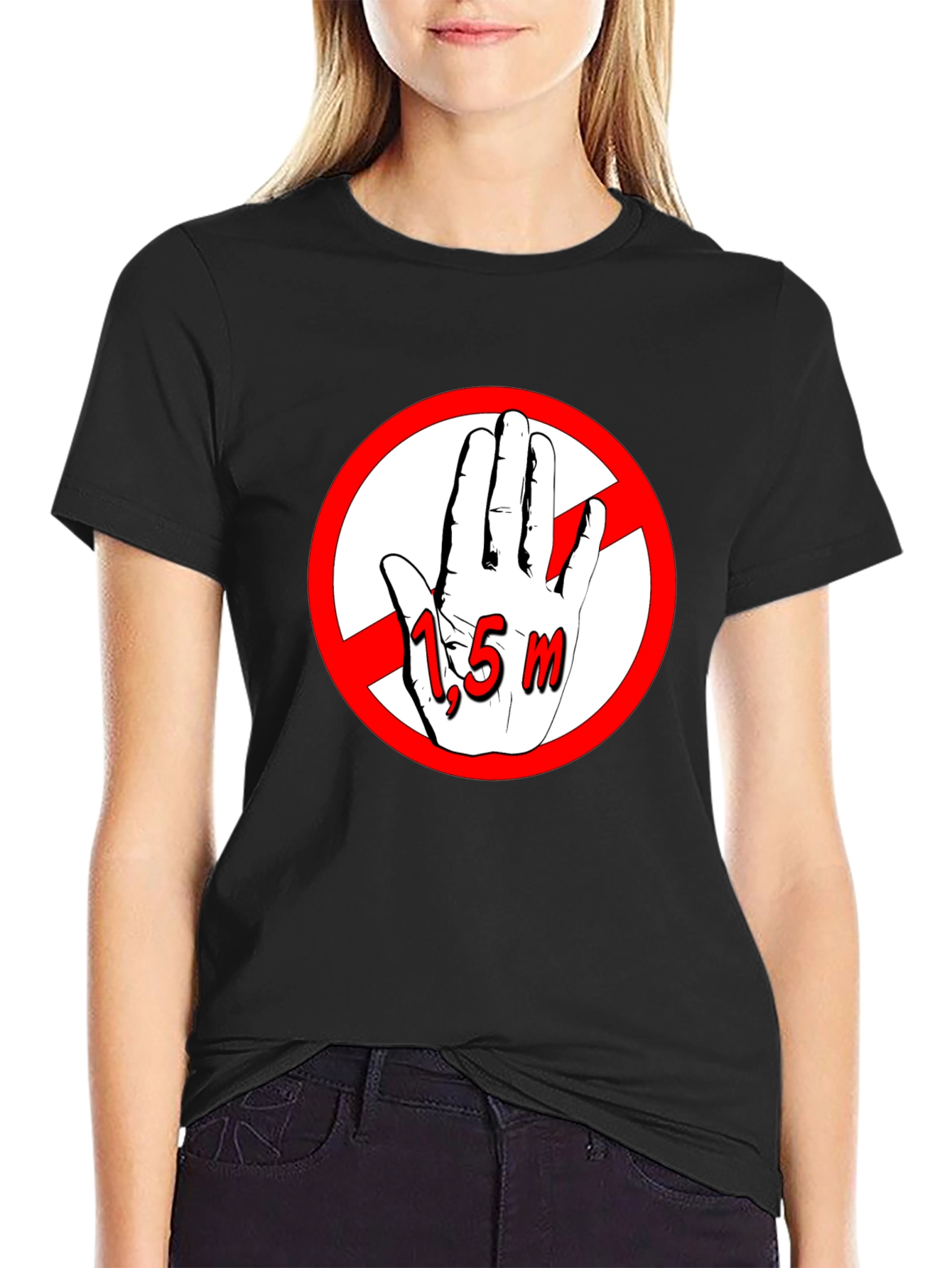 Social Distancing Tee - 1.5m Rule Black T-Shirt