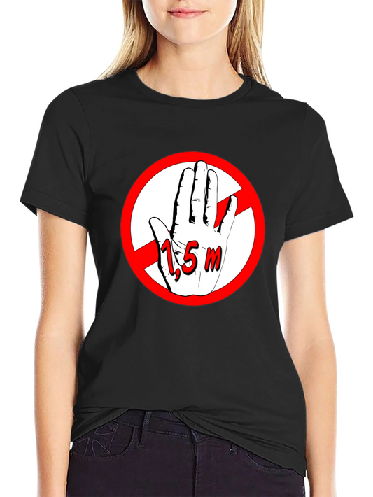 Social Distancing Tee - 1.5m Rule Black T-Shirt