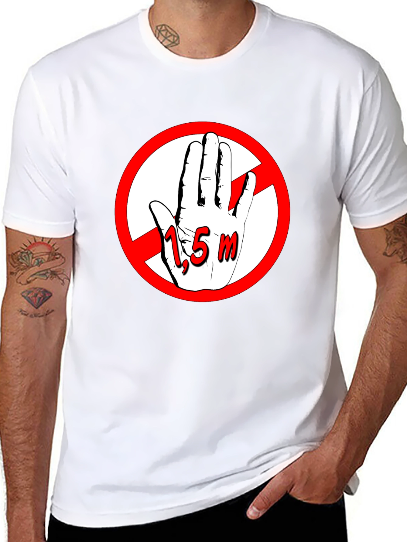 Social Distancing Tee - 1.5m Rule Black T-Shirt