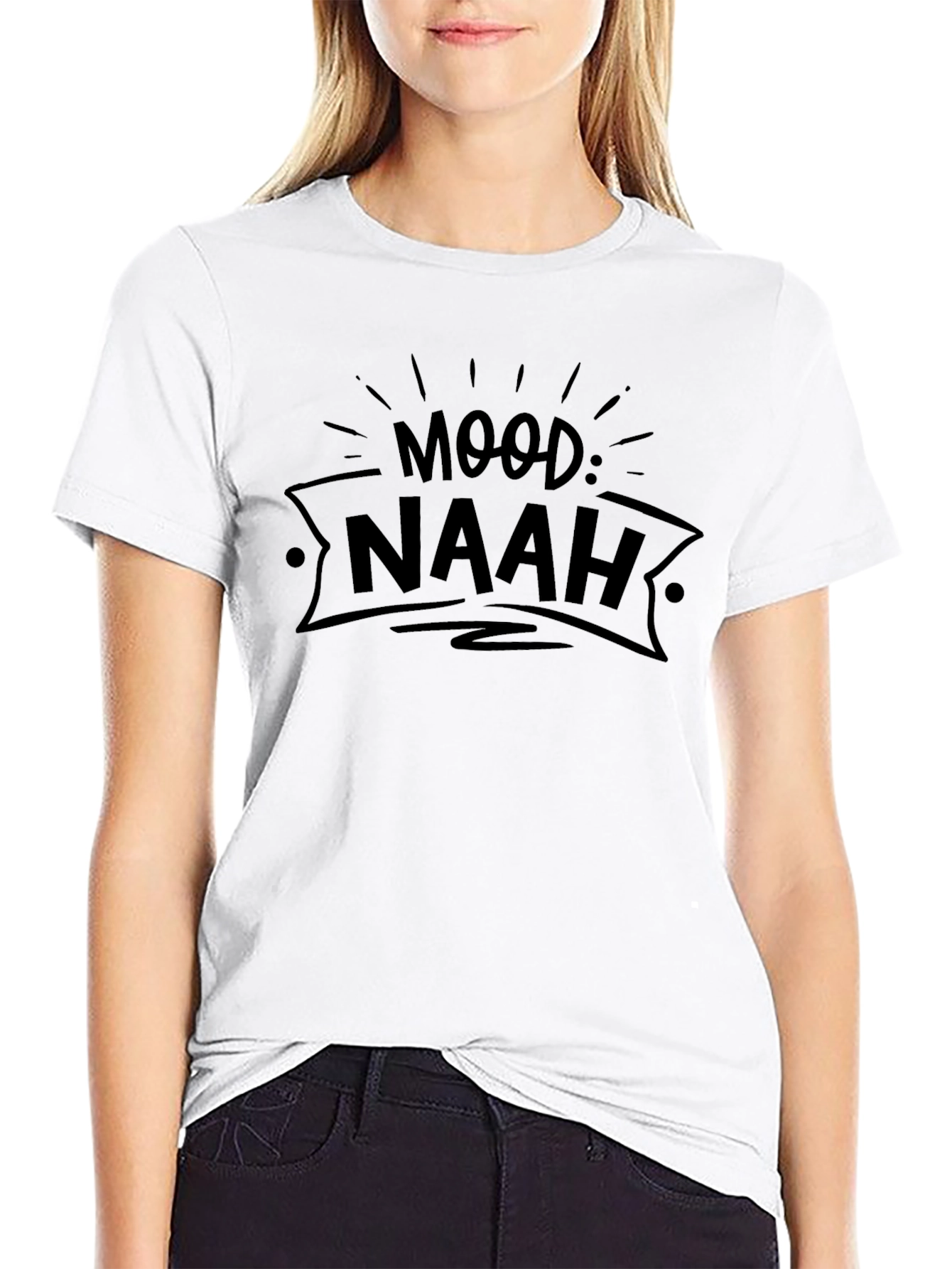 Mood: Naah Black Graphic Tee